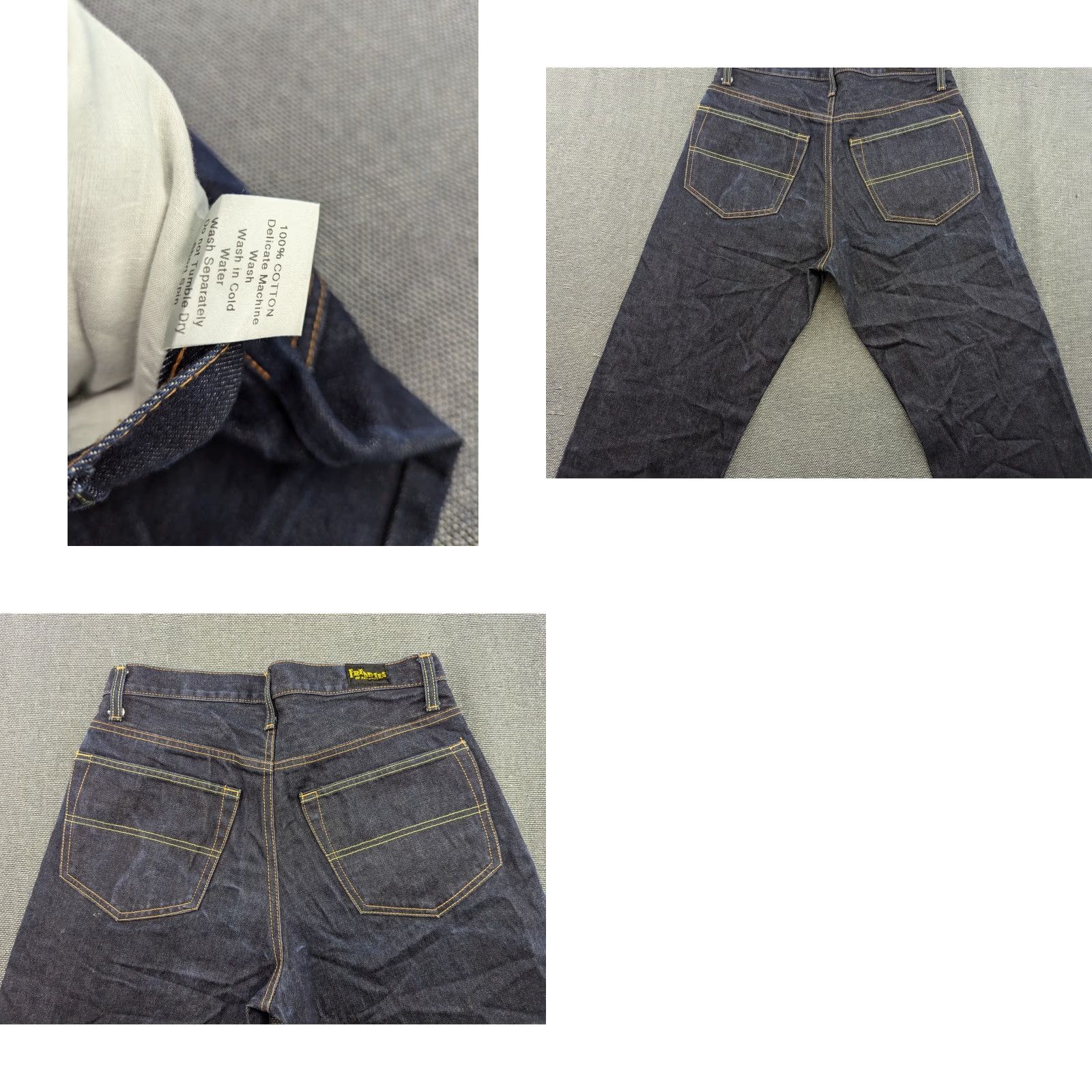 Vintage VINTAGE Freddies of Pinewood Mens Jeans W32 L33 Distressed Button Fly Dark Blue Size US 33 - 9 Thumbnail