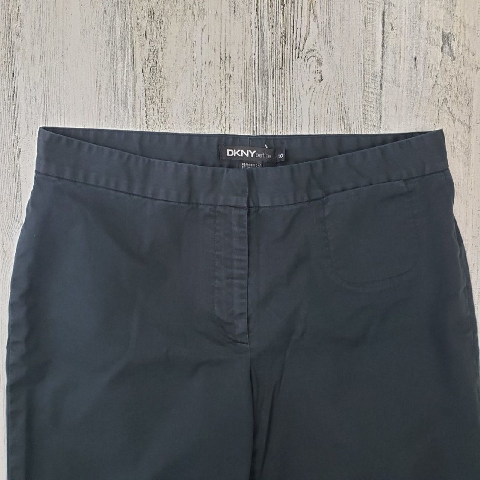 DKNY DKNY Petite Solid Black Embroidered Capri Cropped Pants 10P Size 32" / US 10 / IT 46 - 5 Thumbnail