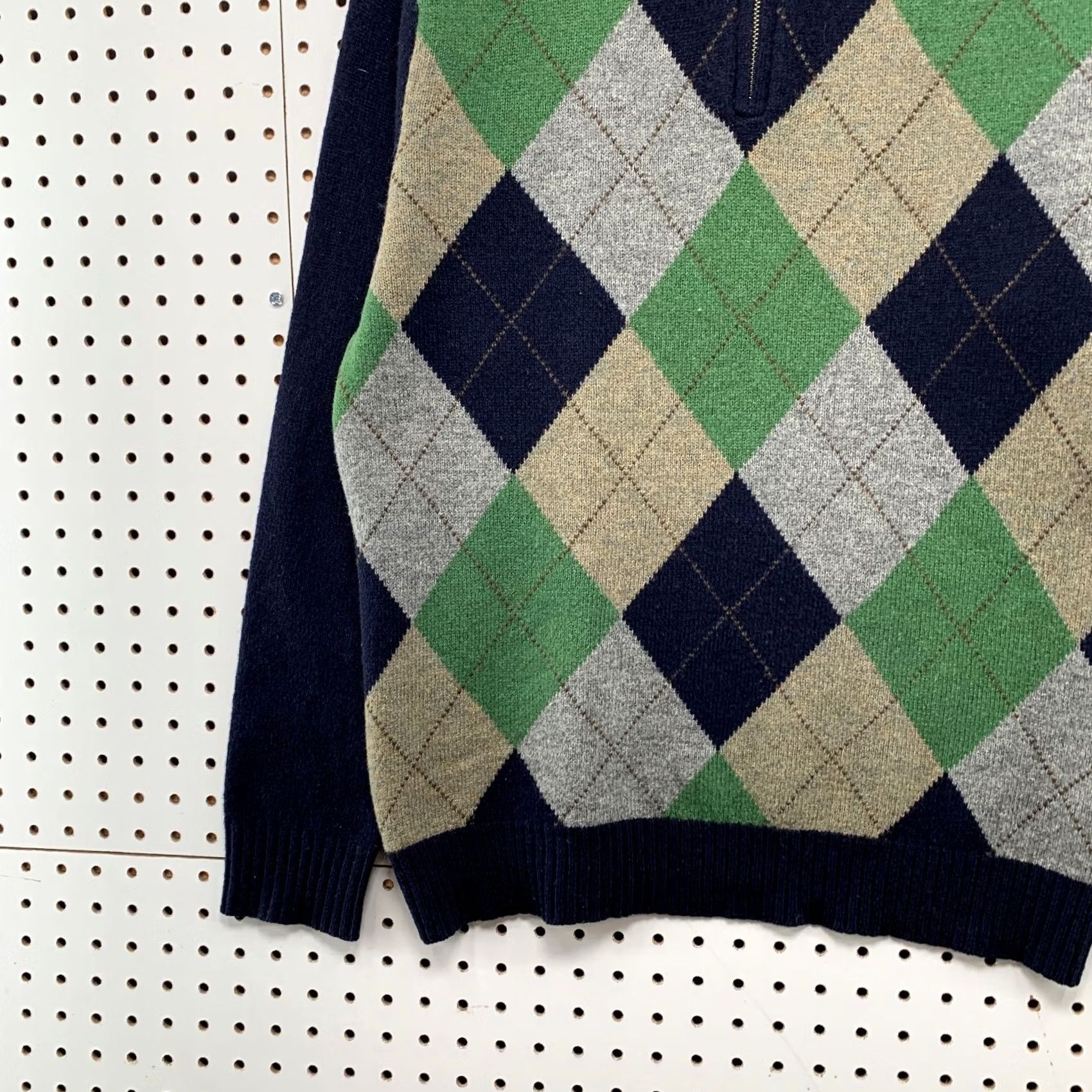 J.Crew J.CREW Wool Sweater Mens M 1/4 Zip Argyle Blue Green Premium Lambswool Pullover Knit Mock Neck Adult Regular Size M Mens Size US M / EU 48-50 / 2 - 3 Thumbnail