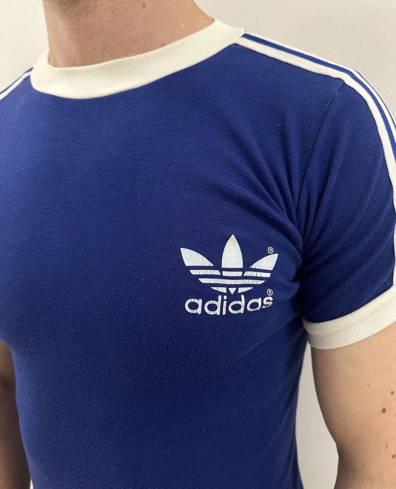 Adidas Vintage 1980s Adidas Hodr Shirt Tee Slim Fit made in Ireland Size US M / EU 48-50 / 2 - 3 Thumbnail