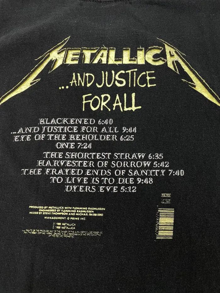 Metallica Vintage Metallica And Justice For All T-Shirt Rock Band Size US XL / EU 56 / 4 - 8 Thumbnail