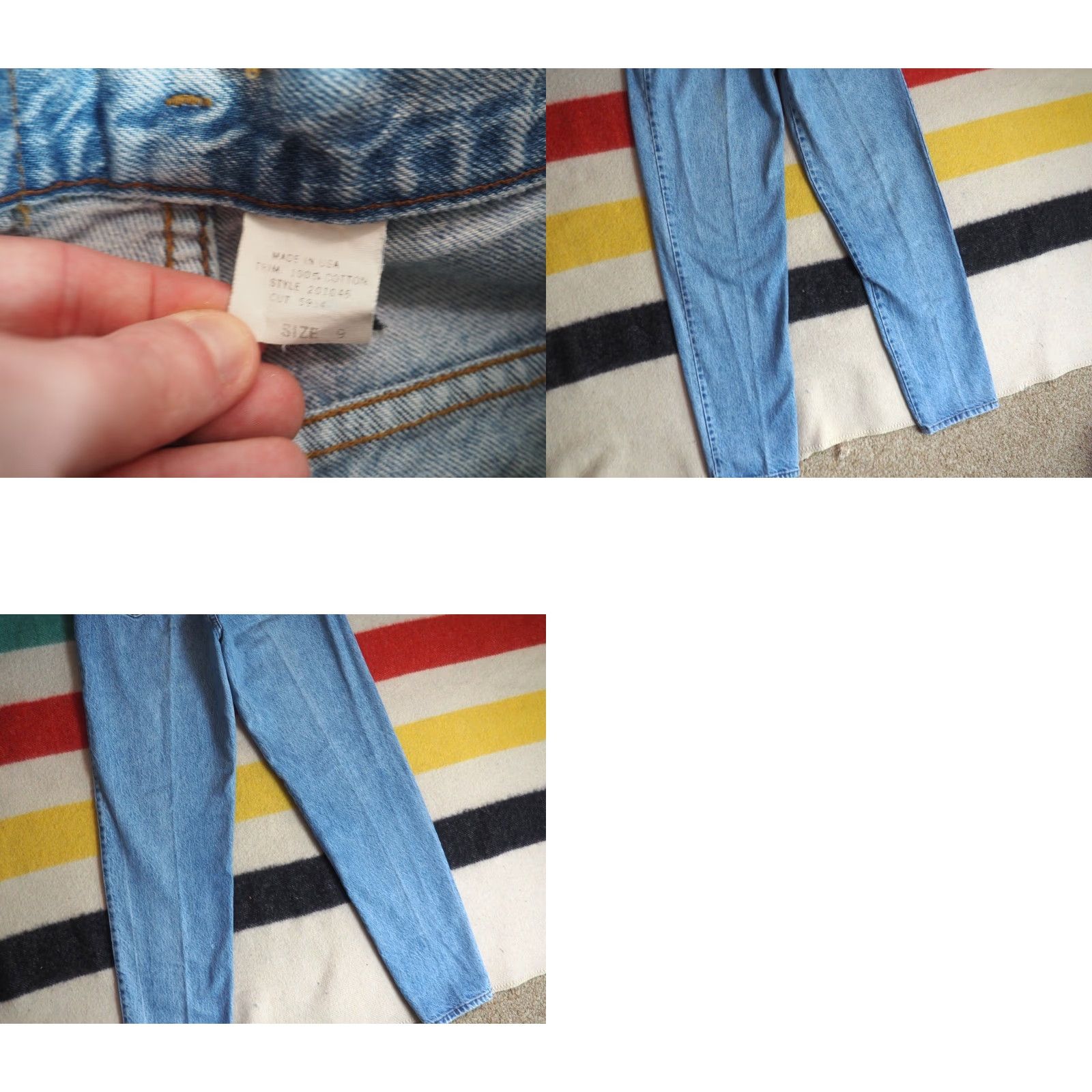 Vintage VTG 80s 90s Nada Nuff Denim Jeans Womens 26x30 High Waist Button Fly Blue Casual Boho 1980s NADA NUFF USA Size 26" / US 2 / IT 38 - 8 Thumbnail