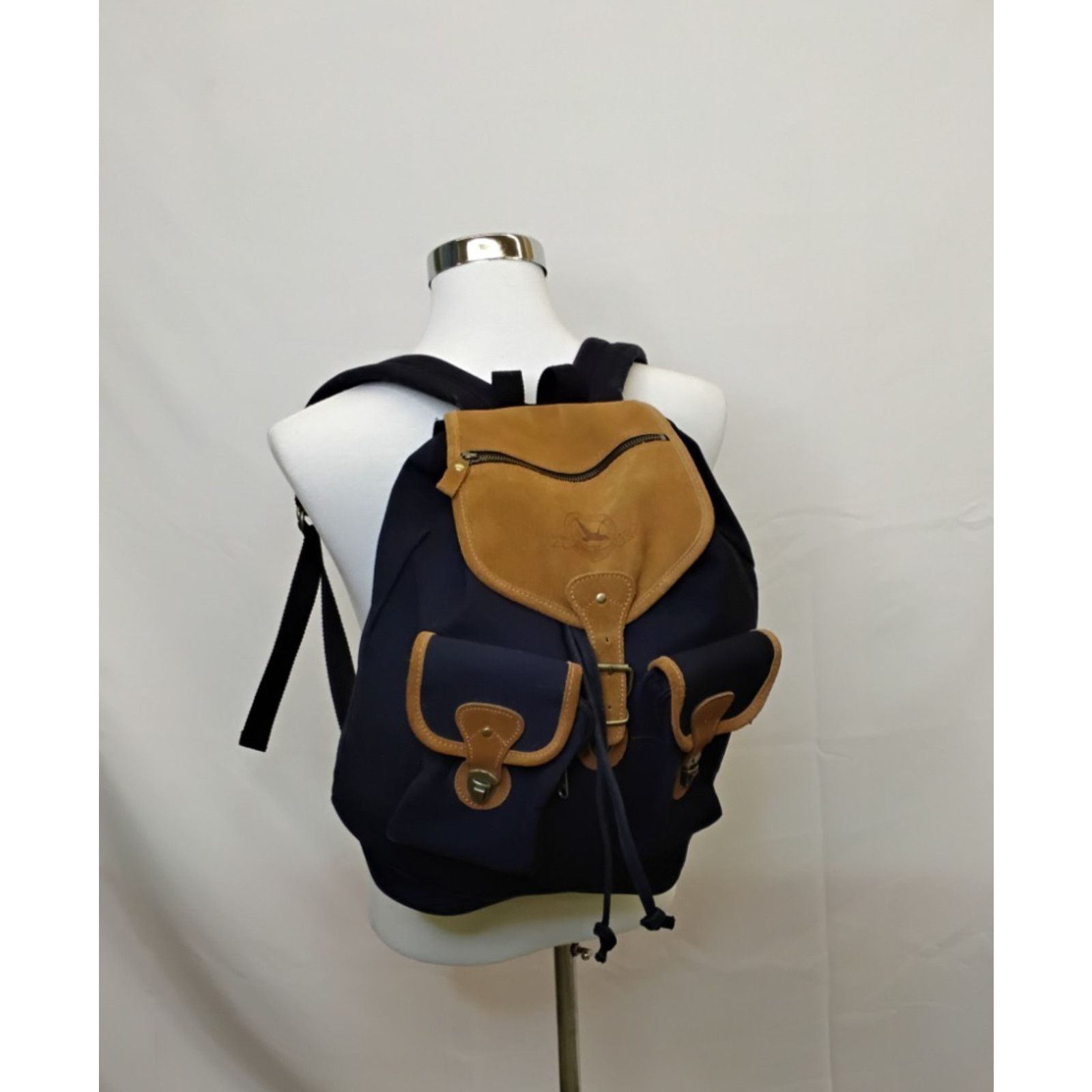 Eddie Bauer Eddie Bauer Canvas Backpack Black With Leather Trim Vintage Size ONE SIZE - 2 Thumbnail