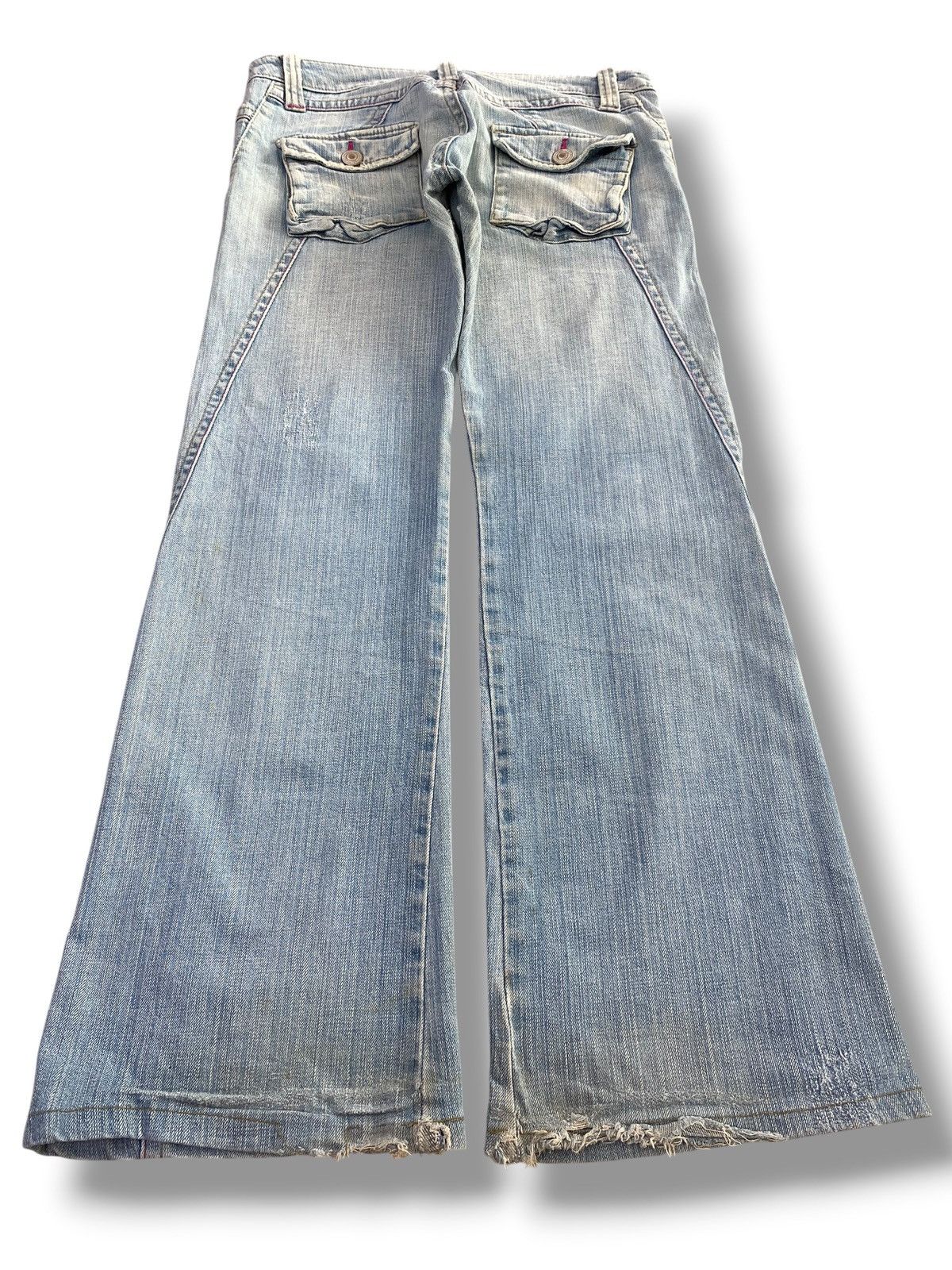Japanese Brand Japanese Brand Light Faded Wash Style Flare Jeans Size US 30 / EU 46 - 3 Thumbnail