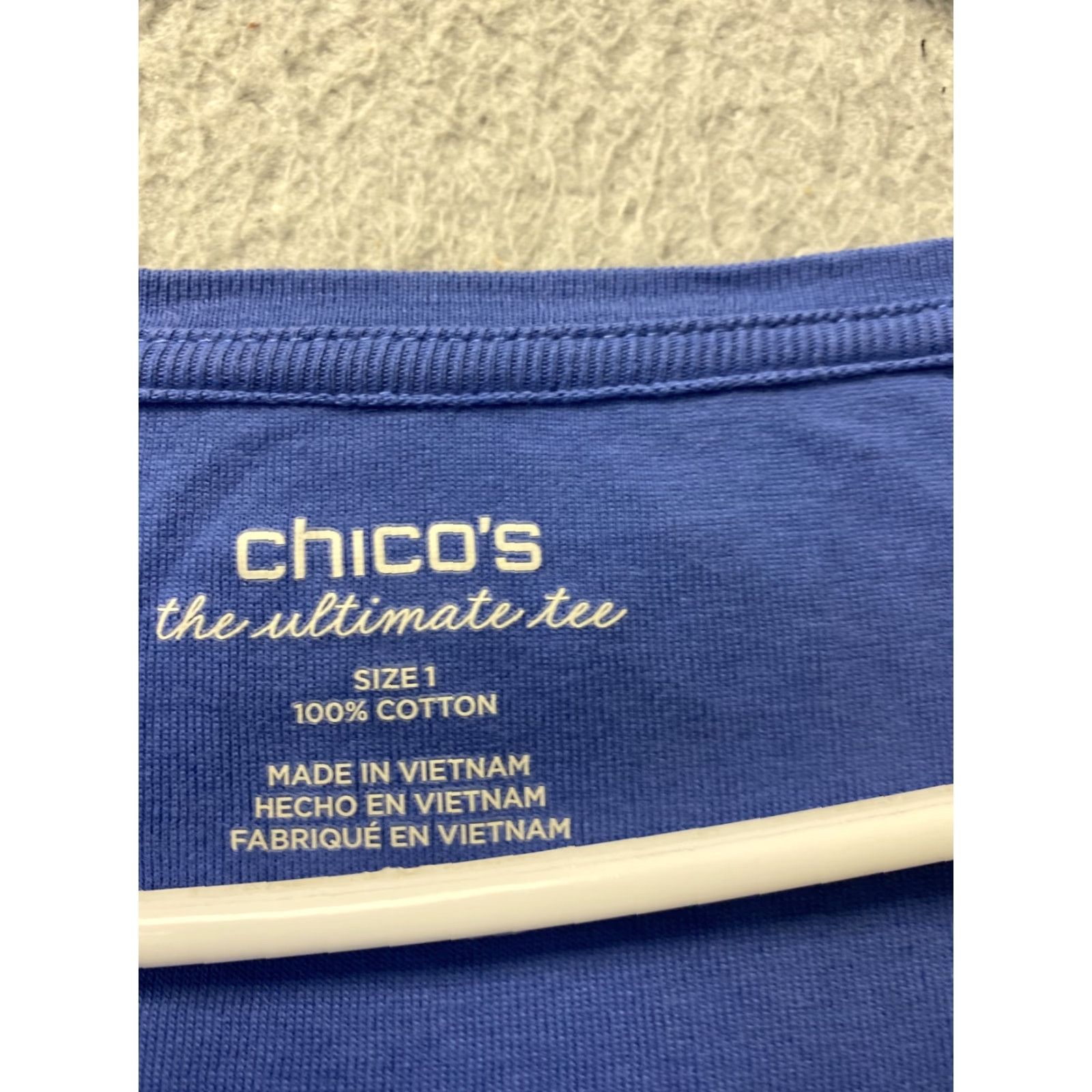 Vintage VINTAGE Chico's Women's T-Shirt Size 1X Blue Casual Solid Cotton Modal Knit Long Sleeve Women's Top Size XL / US 12-14 / IT 48-50 - 2 Thumbnail