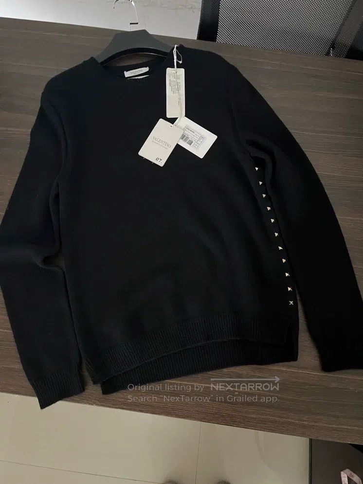 Valentino Valentino Full cashmere black willow studded sweater Size S / US 4 / IT 40 - 1 Thumbnail