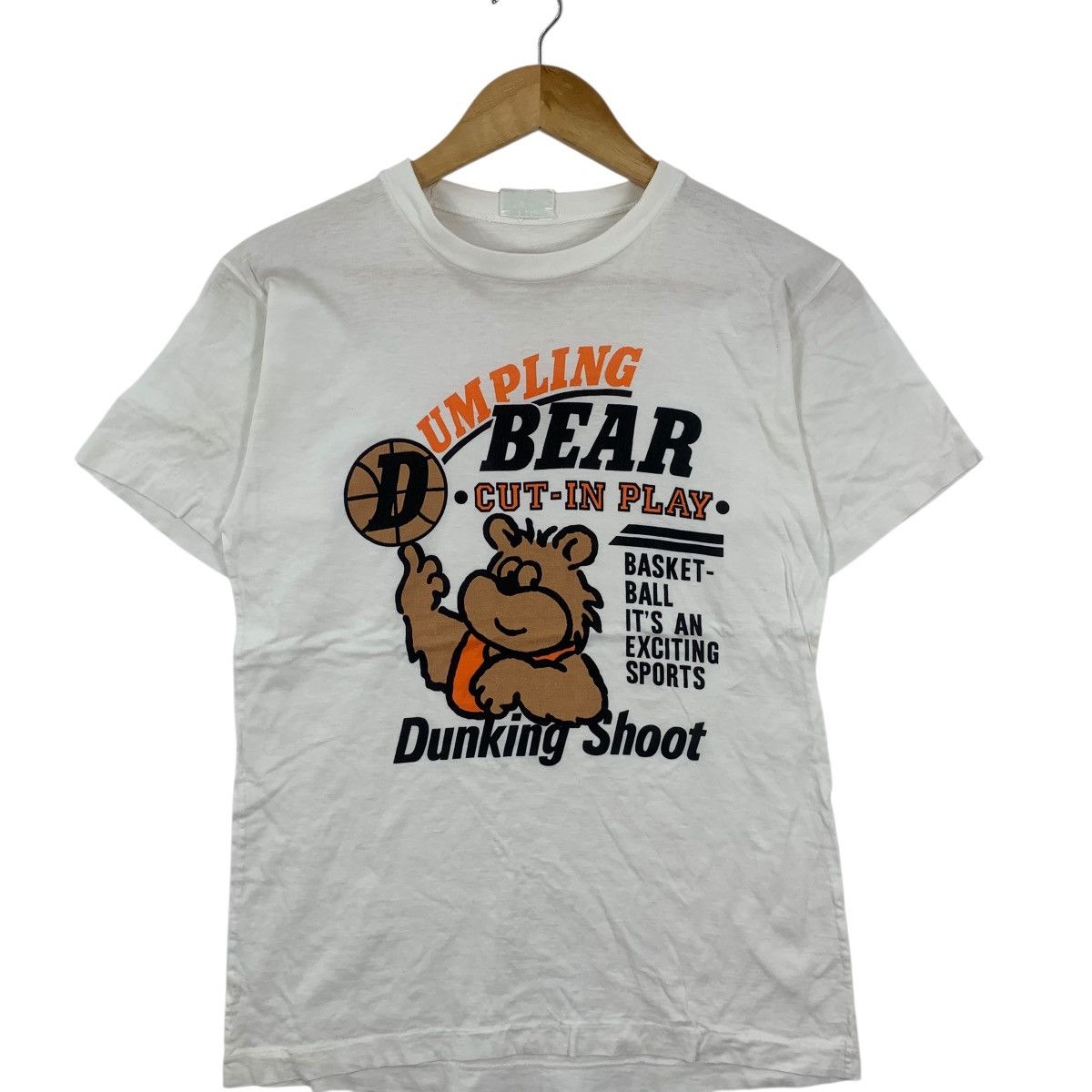 Other Vintage DUMPLING BEAR BASKETBALL Dunking Shoot Tee Shirt Top Size XS / US 0-2 / IT 36-38 - 4 Thumbnail