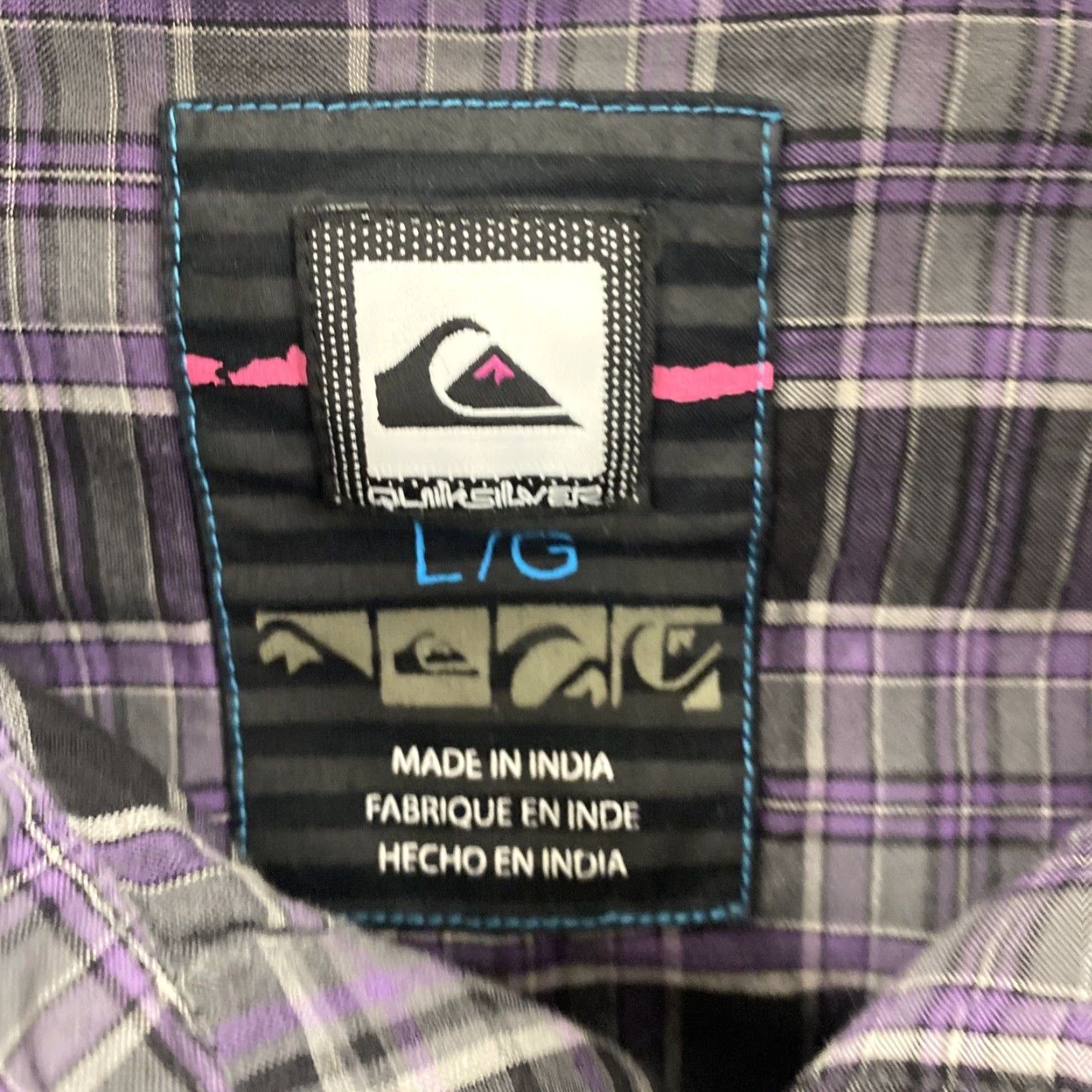 Quiksilver Quiksilver Flannel Shirt Large Purple Plaid Long Sleeve Button-Up Mens Size US L / EU 52-54 / 3 - 6 Thumbnail