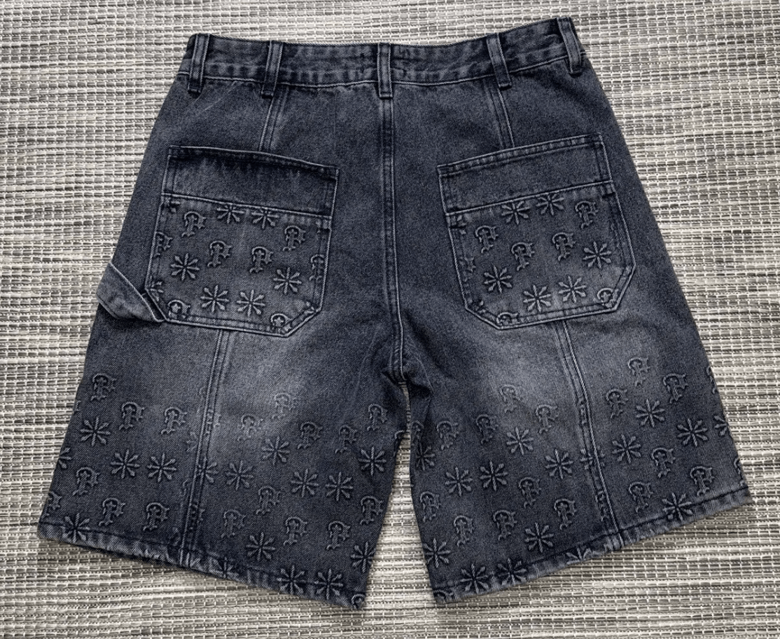 Other Prestige Embossed Blue Denim Jean Shorts Size US 36 / EU 52 - 3 Thumbnail