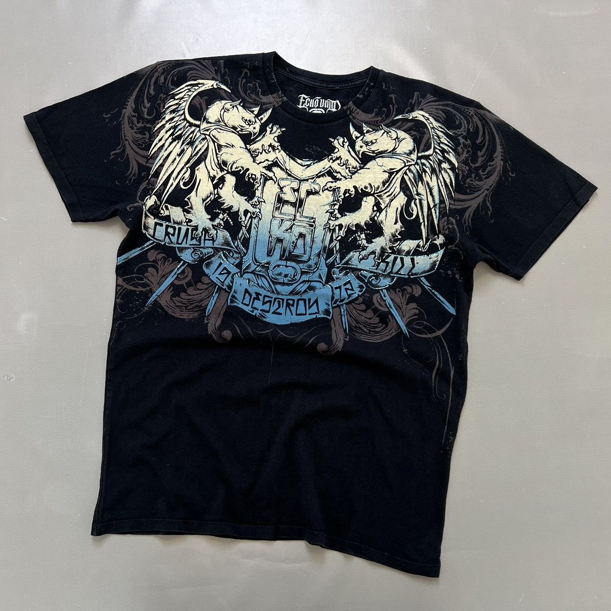 Affliction × Ecko Unltd. × Vintage Ecko Unltd x MMA Cyber Reversed Logo T Shirt Size L Size US L / EU 52-54 / 3 - 1 Thumbnail