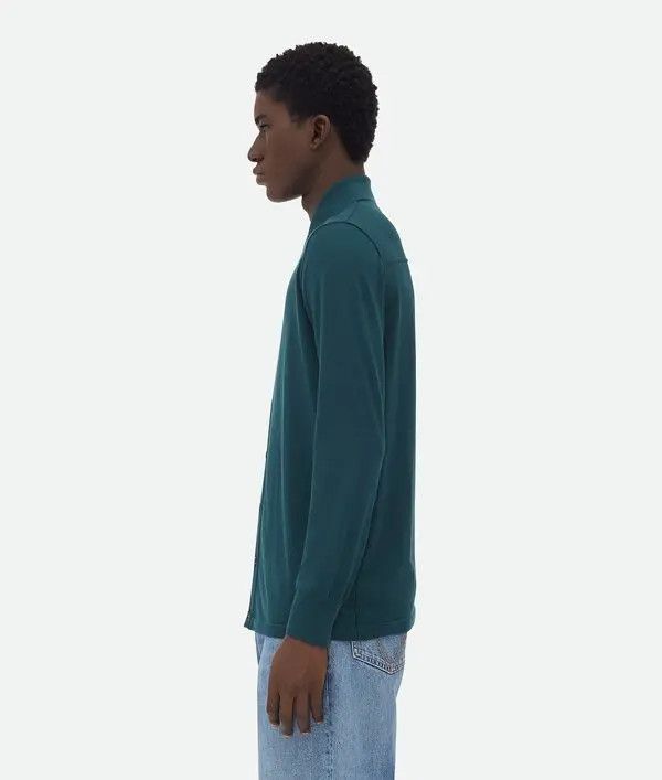 Bottega Veneta o1bcso1str0426 Light Fine Cashmere Shirt in Deep Blue Size US XS / EU 42 / 0 - 2 Thumbnail