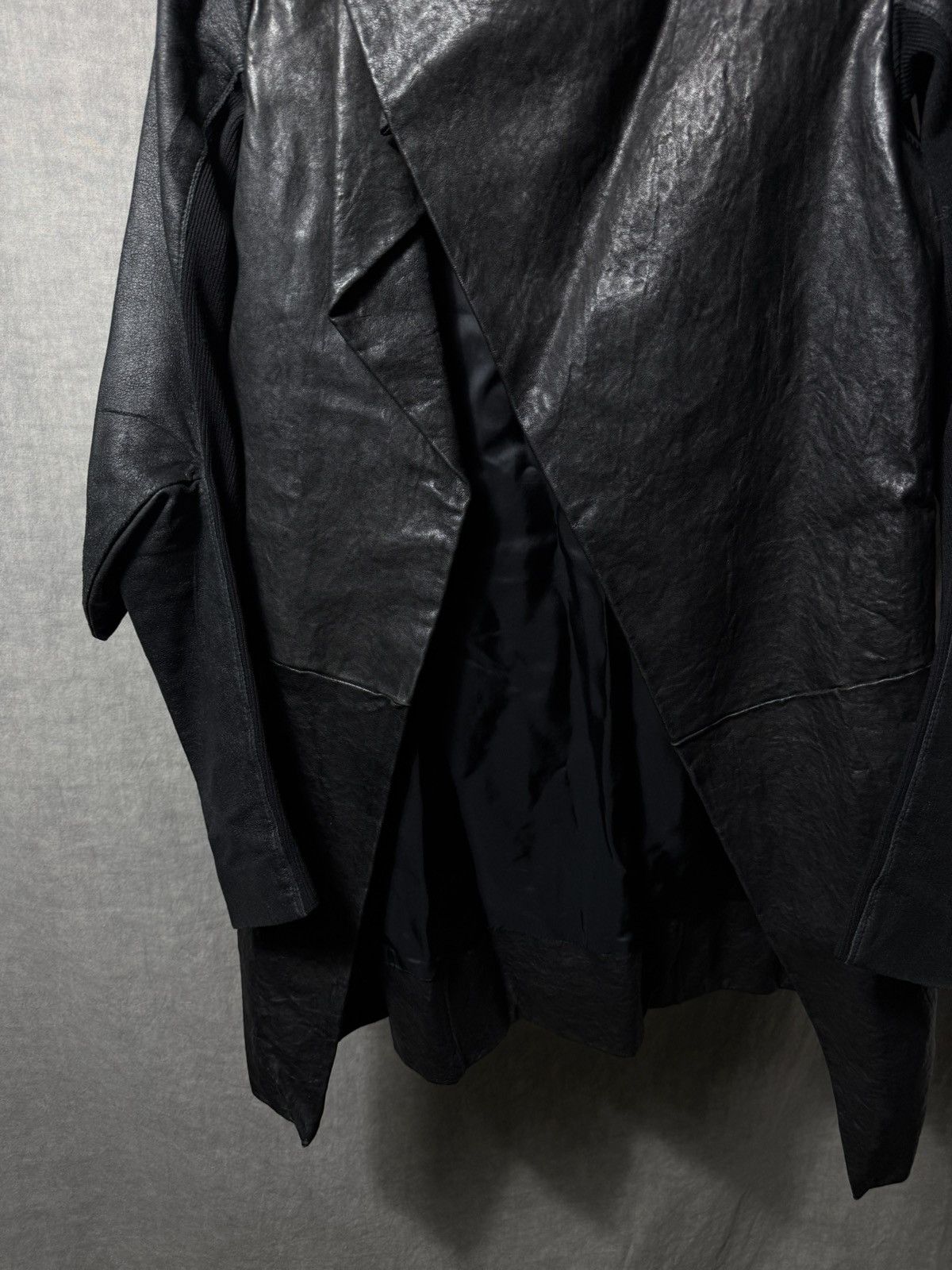 Rick Owens Rick Owens 2009 FW "CRUST" Draped Leather Coat Size S / US 4 / IT 40 - 3 Thumbnail