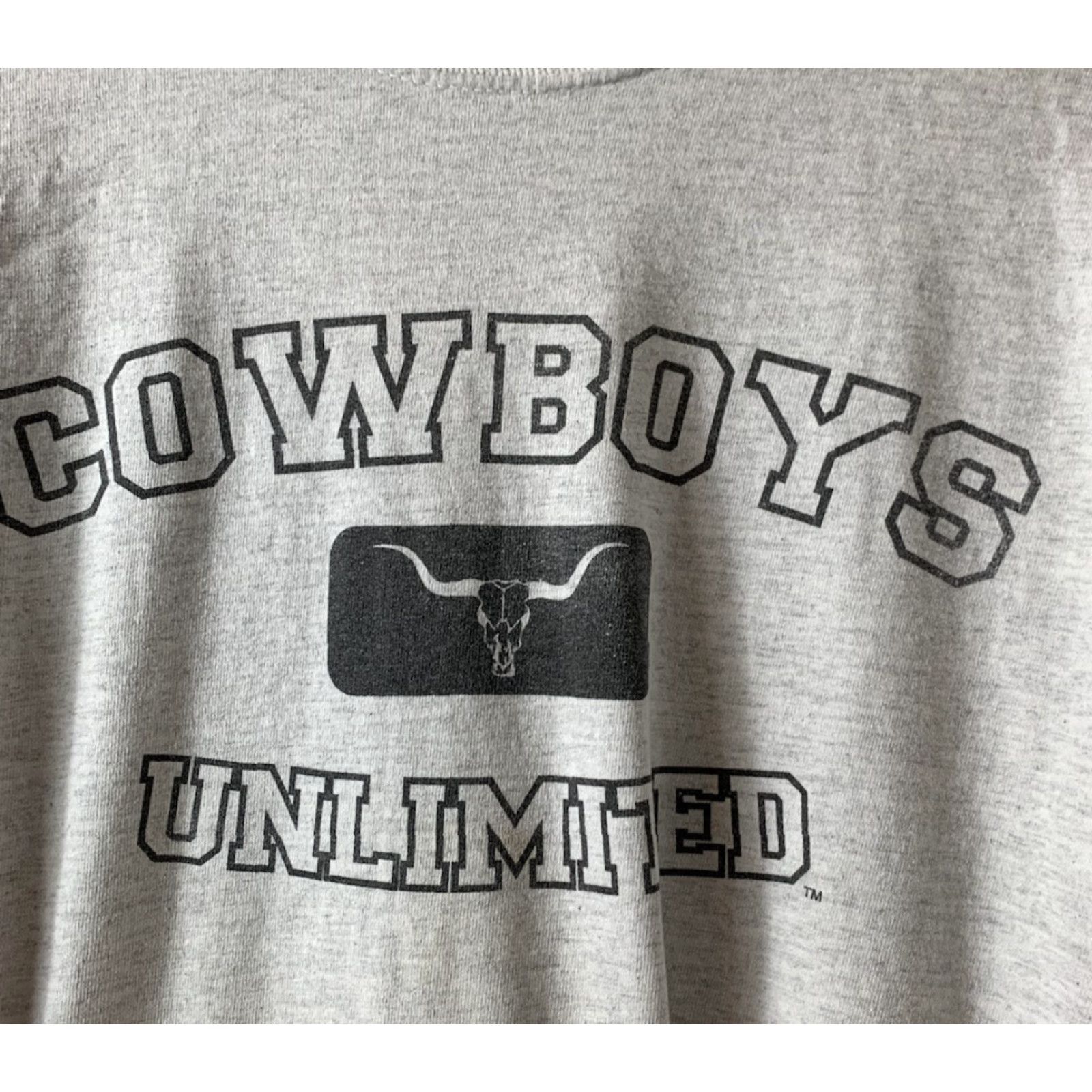 Vintage VINTAGE Cowboys Unlimited Shirt XL Mens T-Shirt Gray 26” pit to pit 30” length Size US XL / EU 56 / 4 - 2 Thumbnail