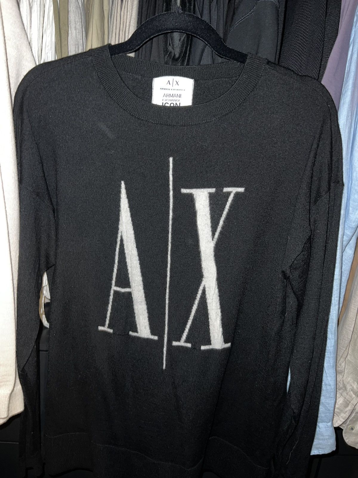 Armani × Armani Exchange Logo Intarsia-Knit jumper Armani Exchange Size US M / EU 48-50 / 2 - 3 Thumbnail