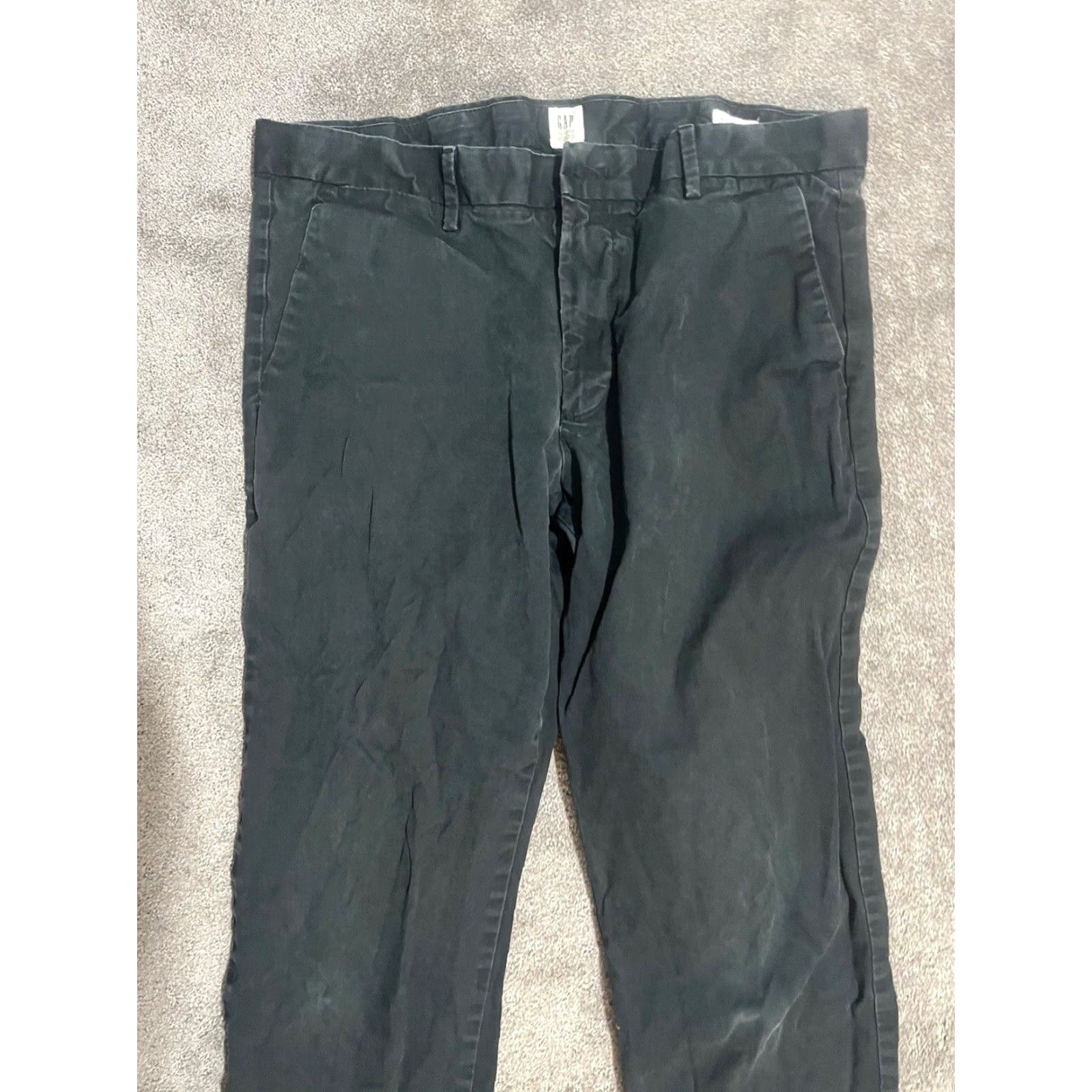 Gap VINTAGE? No — Gap Men's Chino Pants Slim 34x34 Black Cotton Flat Front Canvas Casual Pants 34 Inseam Slim Fit Mens Size US 34 / EU 50 - 2 Thumbnail
