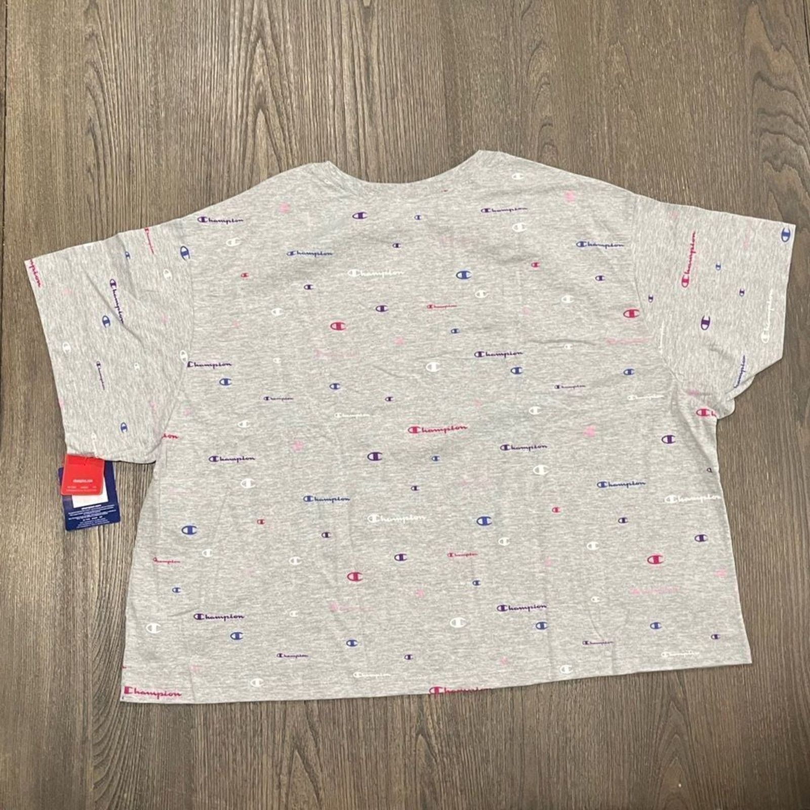 Nike NWT Champion Grey Multi-Colored Graphic Crop Top - Size 3X Size 3XL / US 20-22 - 4 Thumbnail