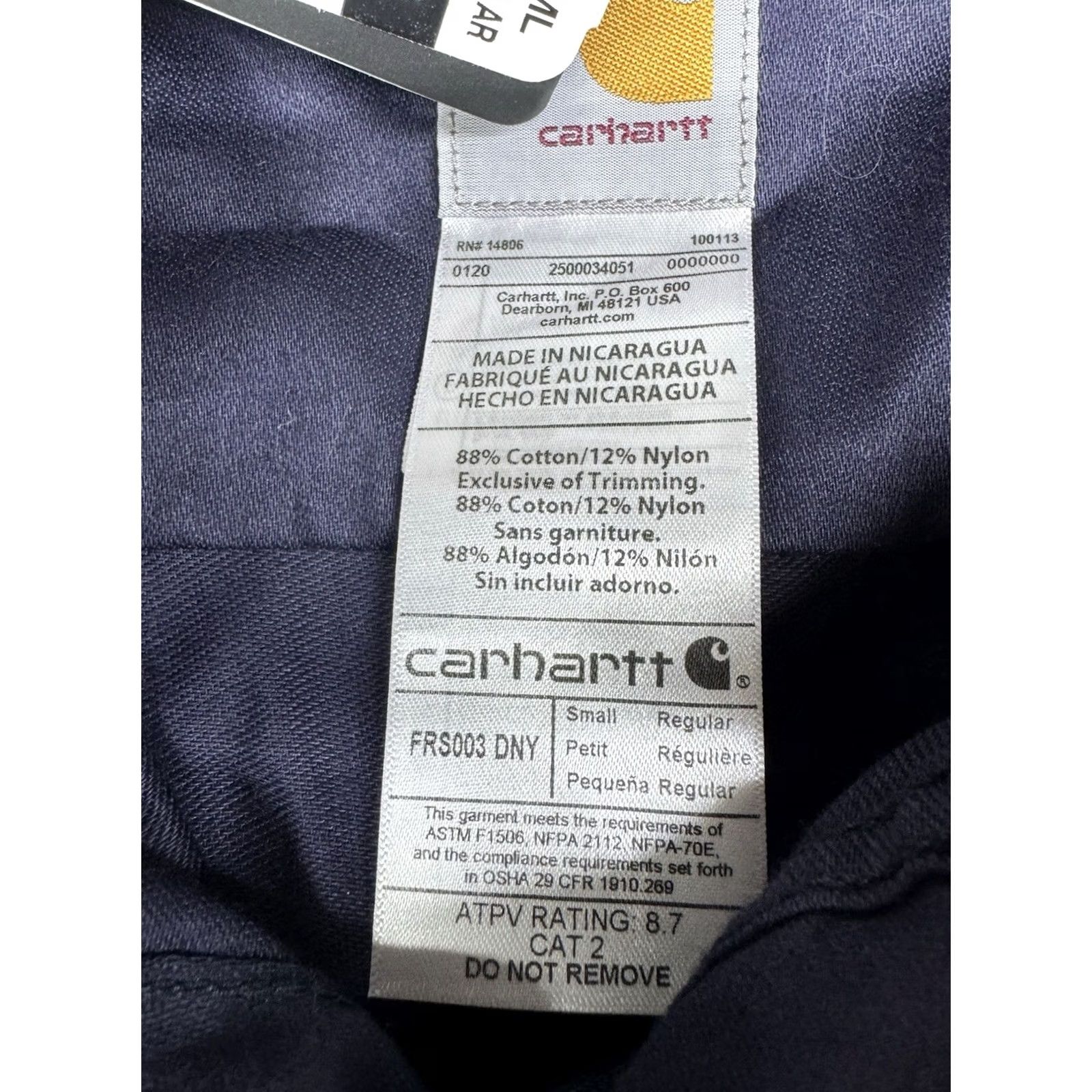 Carhartt Carhartt FR Button-Down Shirt Men S Navy Flame Resistant Work Long Sleeve FRS003 Size US S / EU 44-46 / 1 - 3 Thumbnail