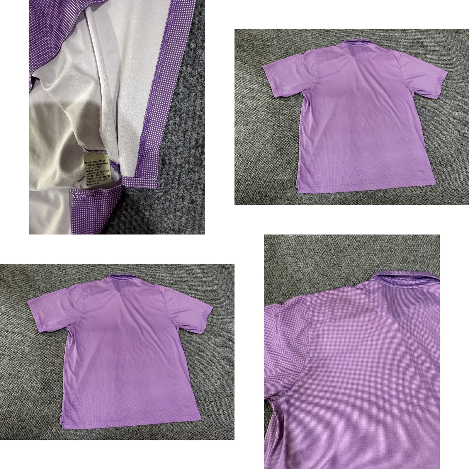Vintage Donald Ross Polo Shirt Mens XL Purple Gingham Short Sleeve Golf Performance Knit Size US XL / EU 56 / 4 - 8 Thumbnail