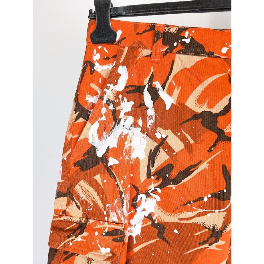 Martine Rose o1rshd1 Printed Cotton Twill Cargo Trousers in Orange Size US 32 / EU 48 - 9 Thumbnail