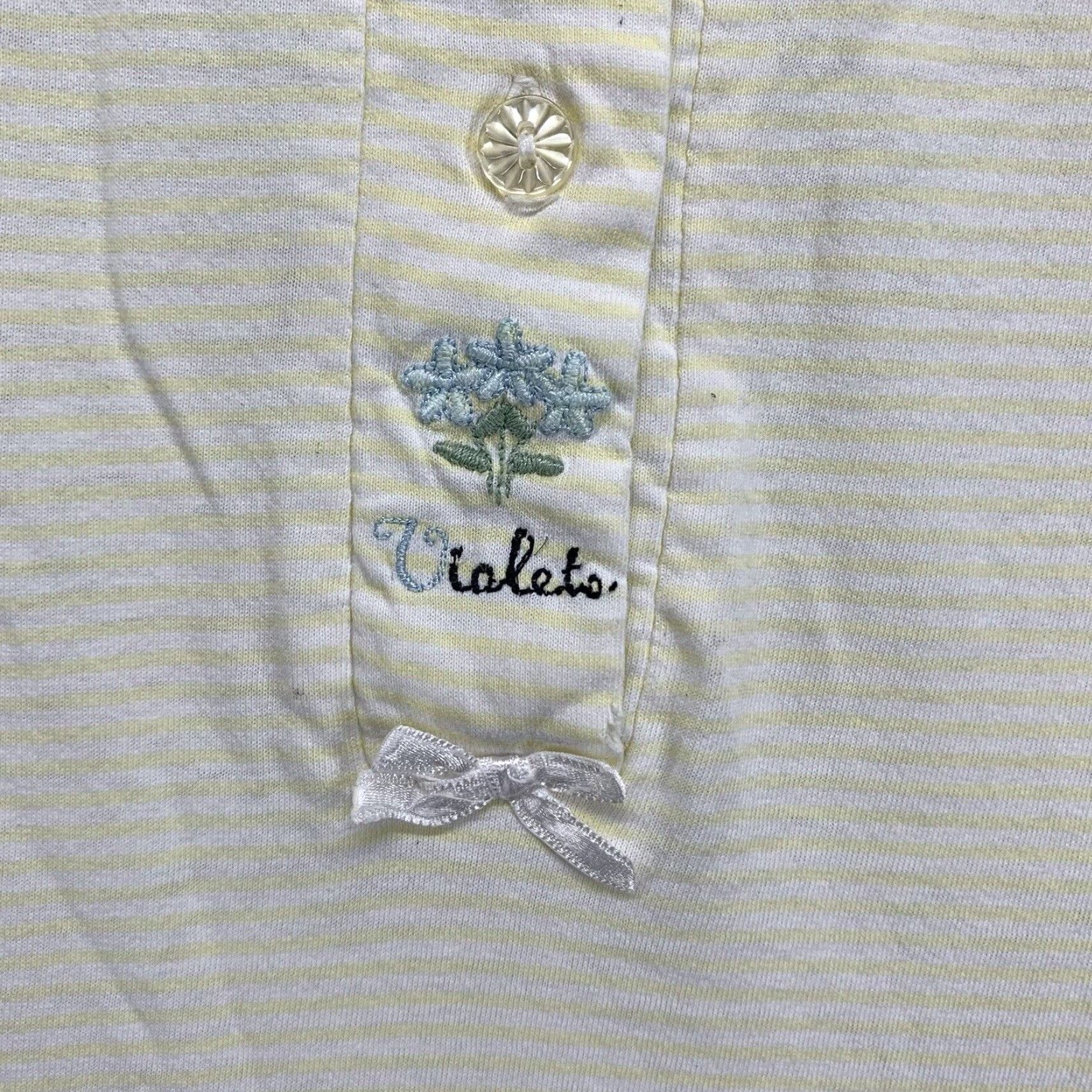 Basic Editions VINTAGE Basic Editions Women's Shirt Dress Midi Summer Casual Embroidered Flower Cotton M Yellow & White Size M / US 6-8 / IT 42-44 - 7 Thumbnail