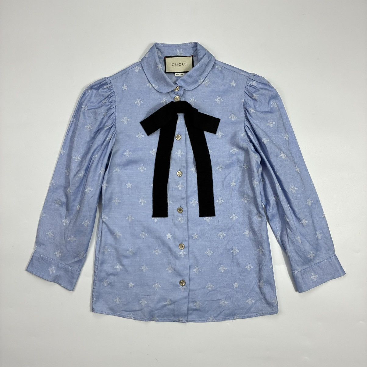 Gucci Gucci - Alessandro Michele Bee & Star Jacquard Blouse Size XS / US 0-2 / IT 36-38 - 2 Thumbnail