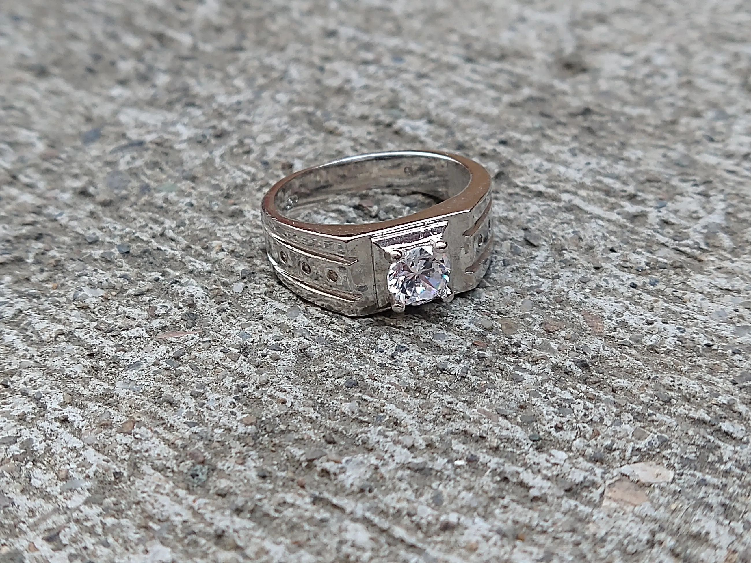 Sterling Silver Sterling Silver Ring Size 8.75 Clear CZ Round Band Size ONE SIZE - 4 Thumbnail