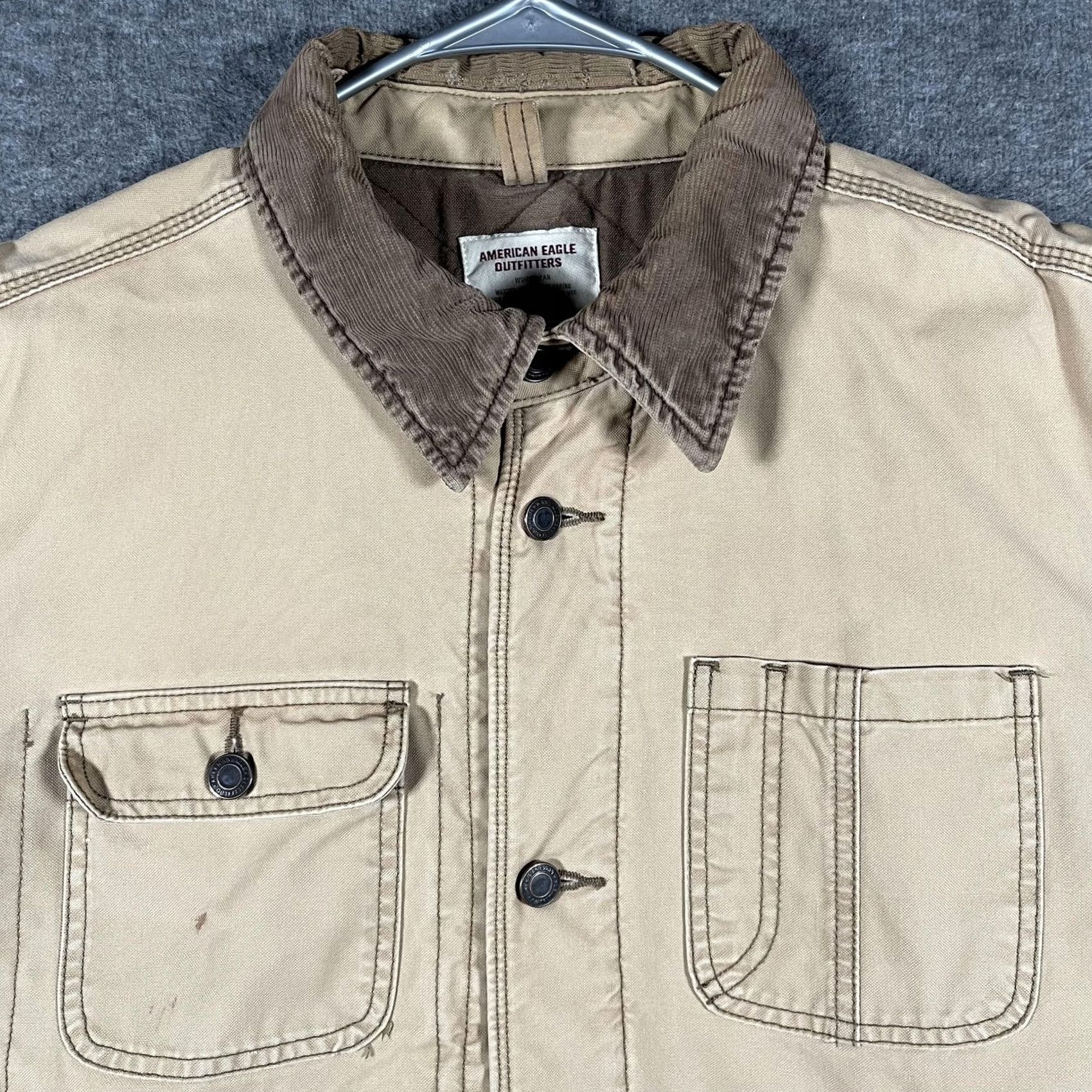 American Eagle Outfitters American Eagle Outfitters Jacket Mens XL Tan Workwear Quilted Corduroy Chore Jacket Size US XL / EU 56 / 4 - 2 Thumbnail