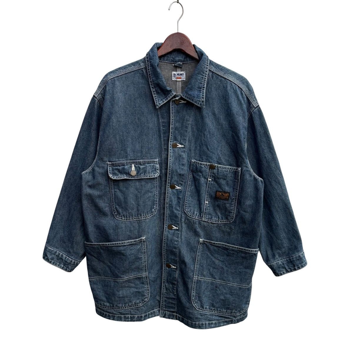 Japanese Brand GL Heart Denim Workwear Chore Jacket Size US M / EU 48-50 / 2 - 3 Thumbnail