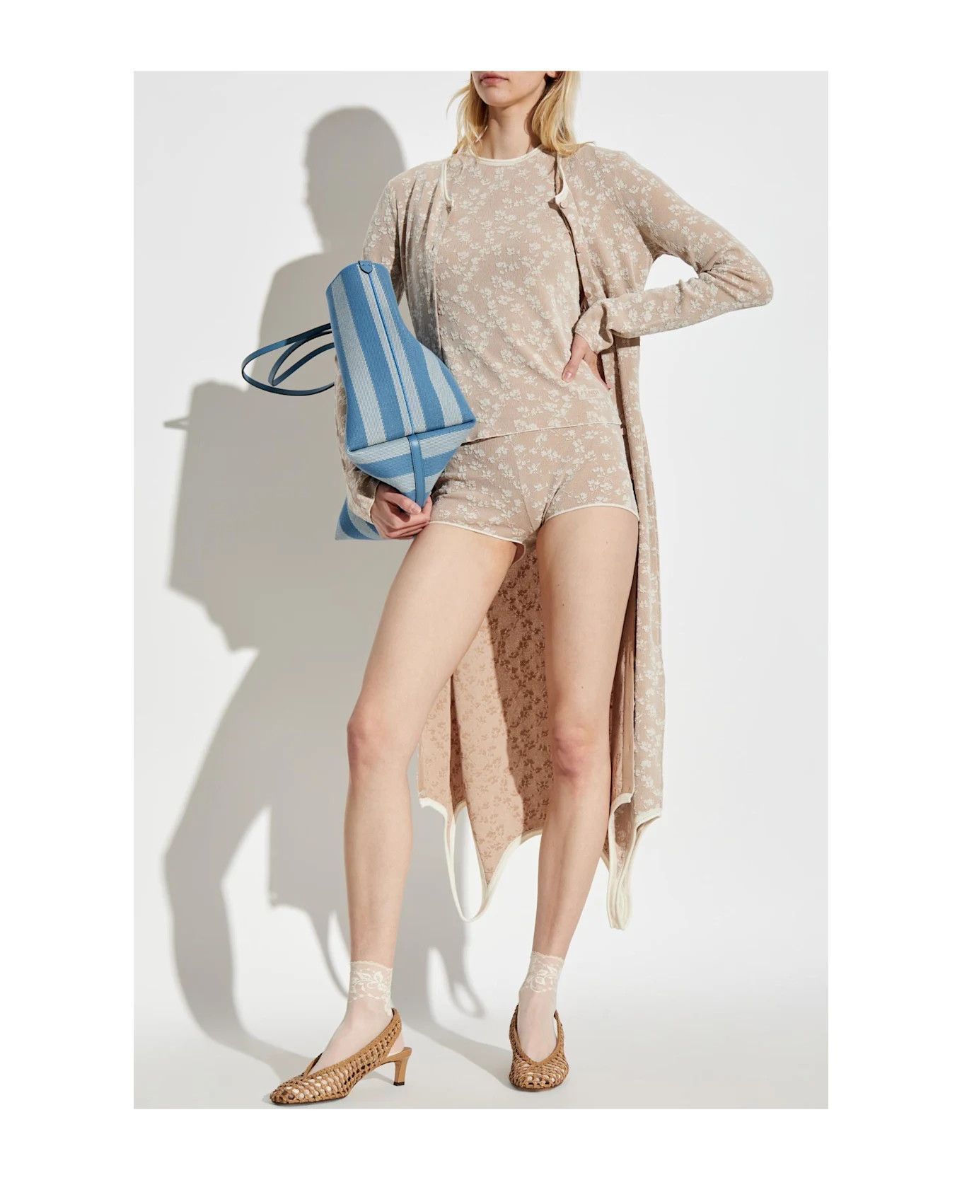 Fendi o1s1wg110326 T-Shirt in Beige/White Size L / US 10 / IT 46 - 5 Thumbnail