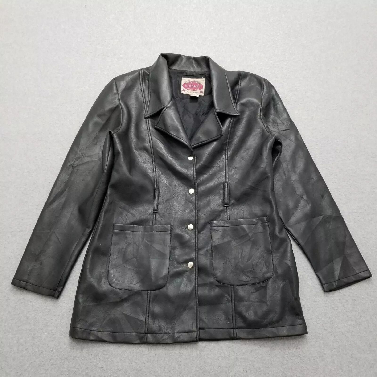 Other Highway Jacket Womens Medium Black Snap Pockets Faux Leather Size M / US 6-8 / IT 42-44 - 1 Thumbnail