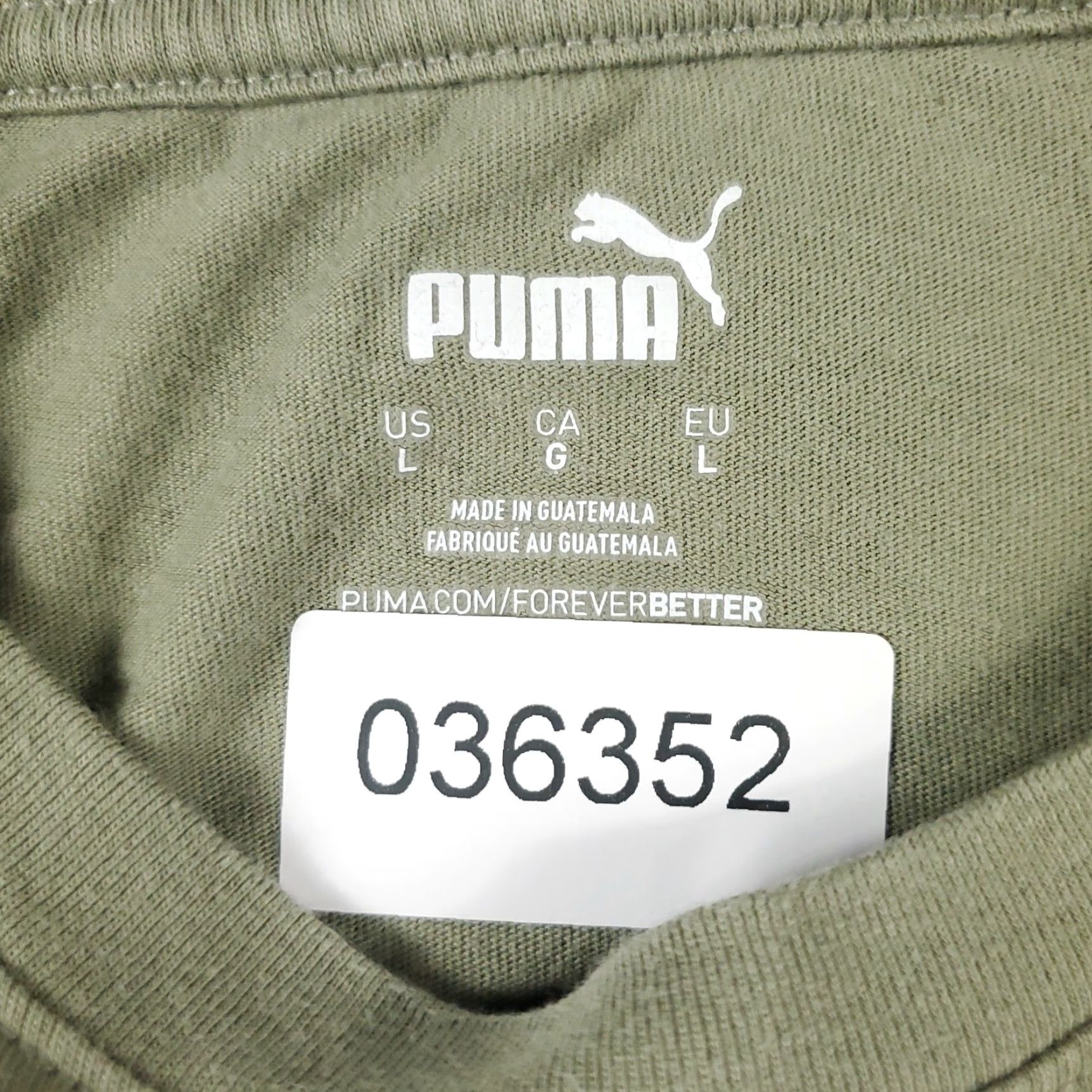 Puma PUMA T Shirt Mens Size L Beige Casual Short Sleeve Adult Regular Fit Logo Cotton Blend Size US L / EU 52-54 / 3 - 7 Thumbnail