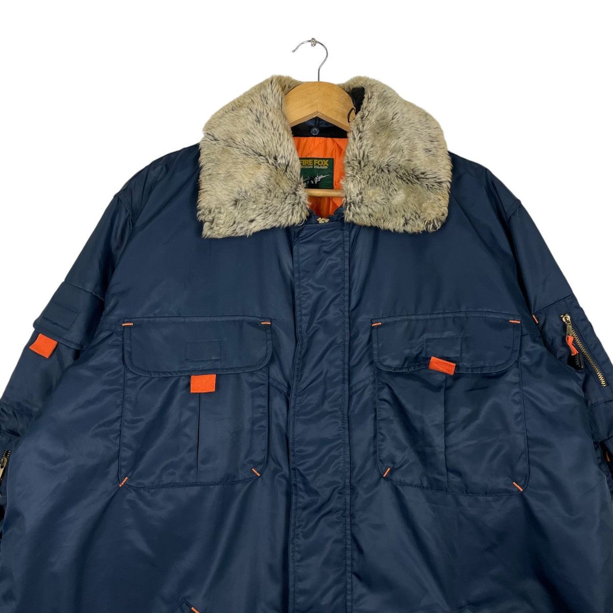 Japanese Brand × Vintage 💥FIRE FOX UTILITY FUR COLLAR NYLON JACKET Size US XL / EU 56 / 4 - 2 Thumbnail