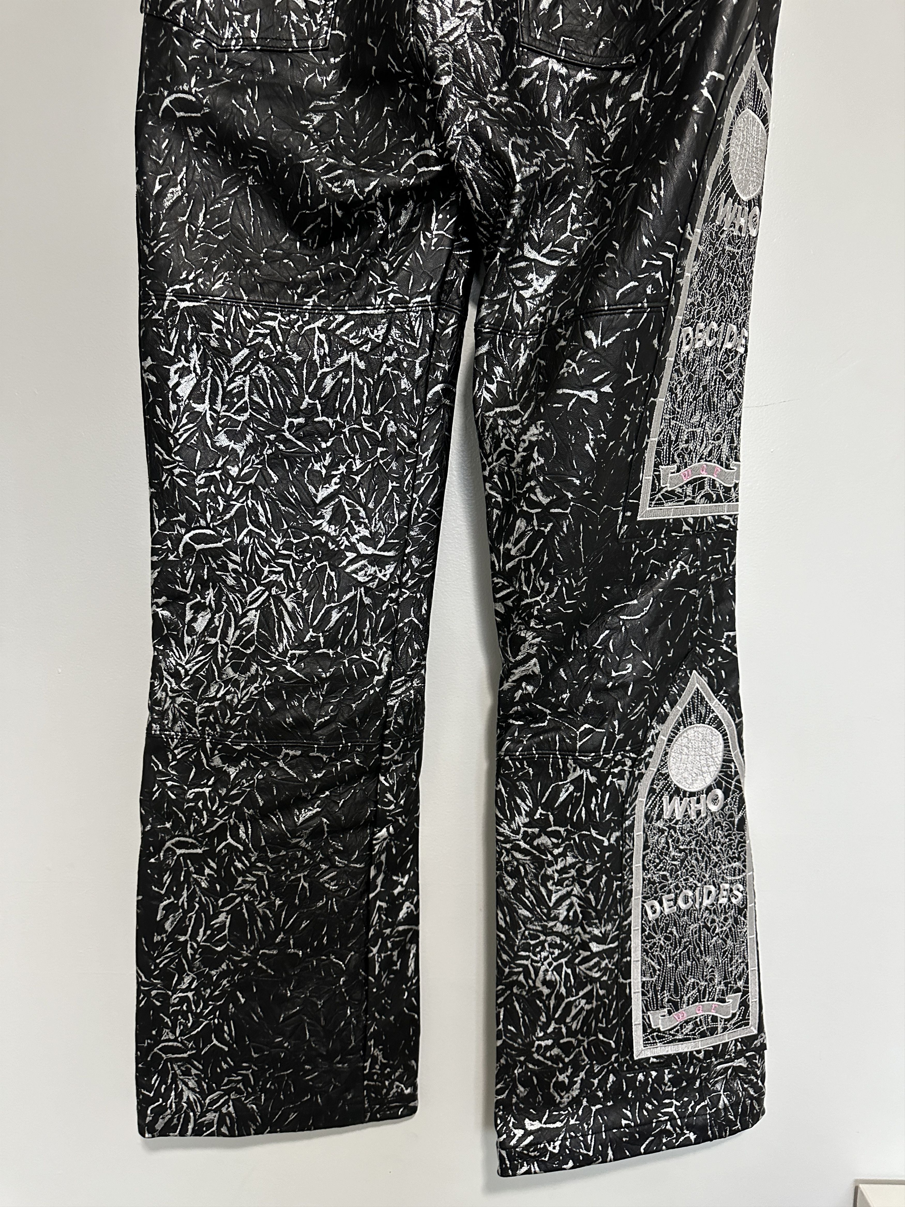 Who Decides War Who Decides War Black Leather Foil Pants NEW 36 Size US 36 / EU 52 - 2 Thumbnail