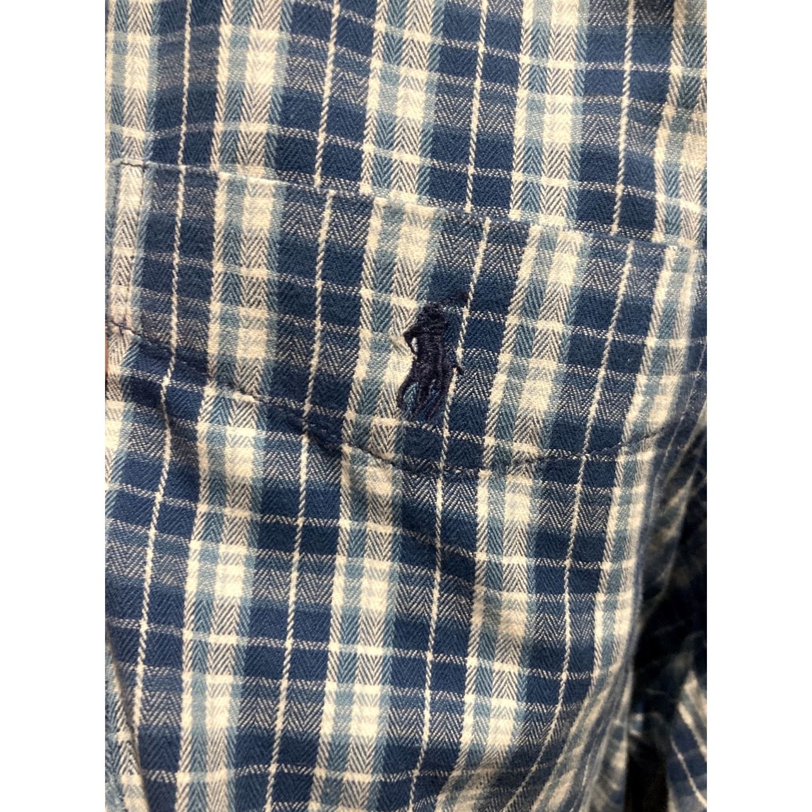 Ralph Lauren VINTAGE Ralph Lauren Polo Sport Shirt Plaid Flannel Blue Blue XL Men Button-Up Long Sleeve Sports - Size US XL / EU 56 / 4 - 3 Thumbnail