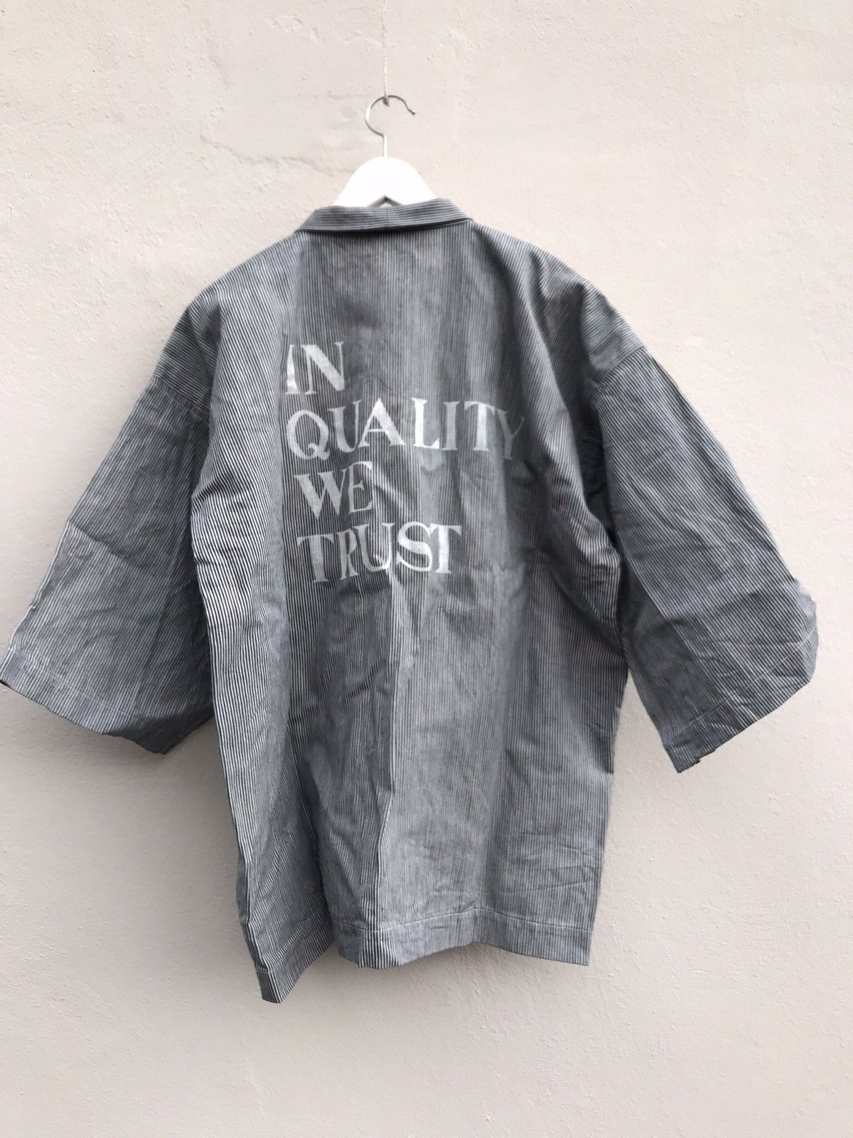 image of Visvim Ss22 "in Quality We Trust" Cotton Kimono Shirt in White, Men's (Size XL)