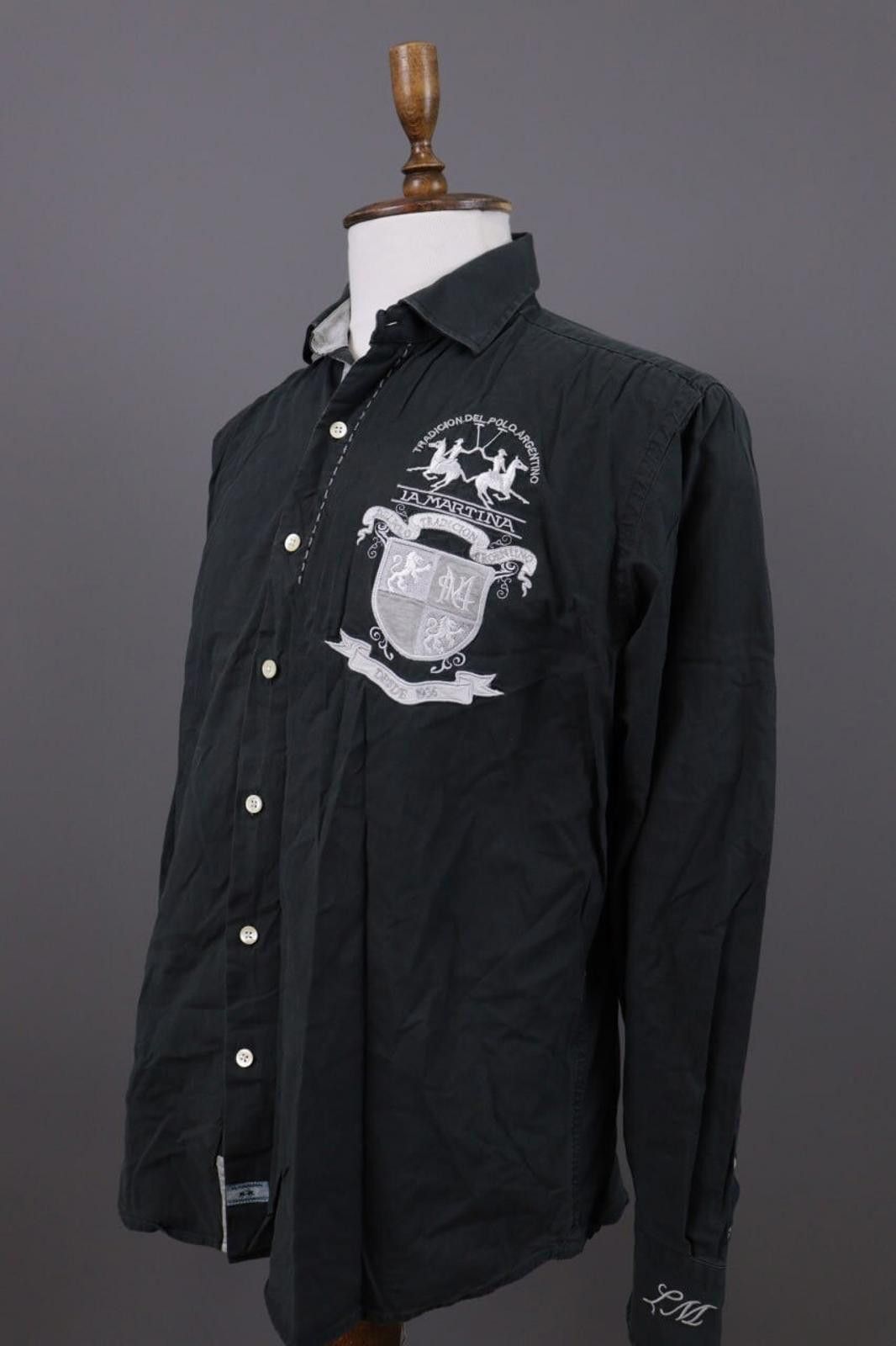 La Martina La Martina Buenos Aires Slim Fit Black Shirt Size XL Size US XL / EU 56 / 4 - 8 Thumbnail
