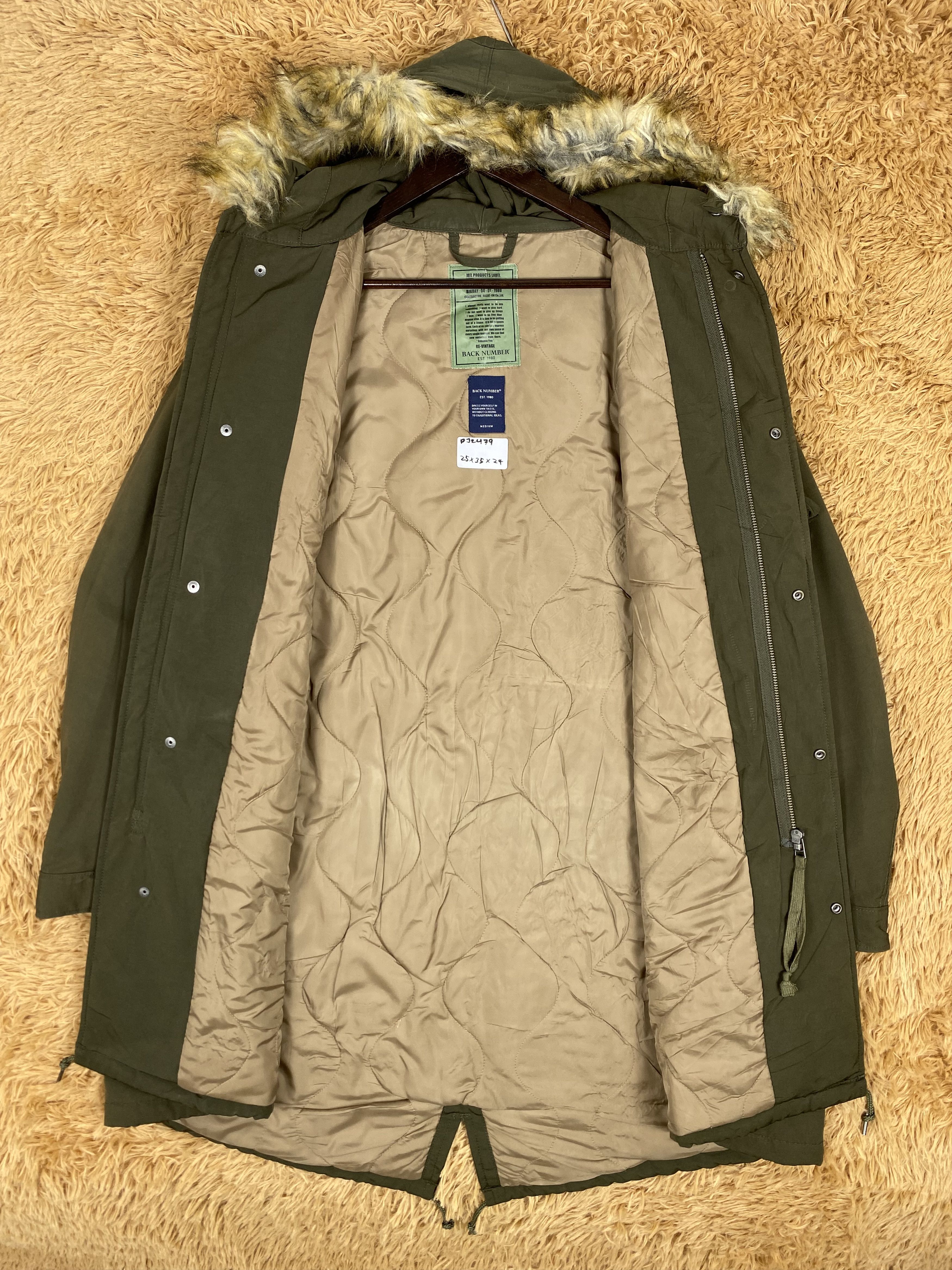 Japanese Brand Vintage Back Number Quilted Lining Long Jacket PJ2479 Size US M / EU 48-50 / 2 - 5 Thumbnail