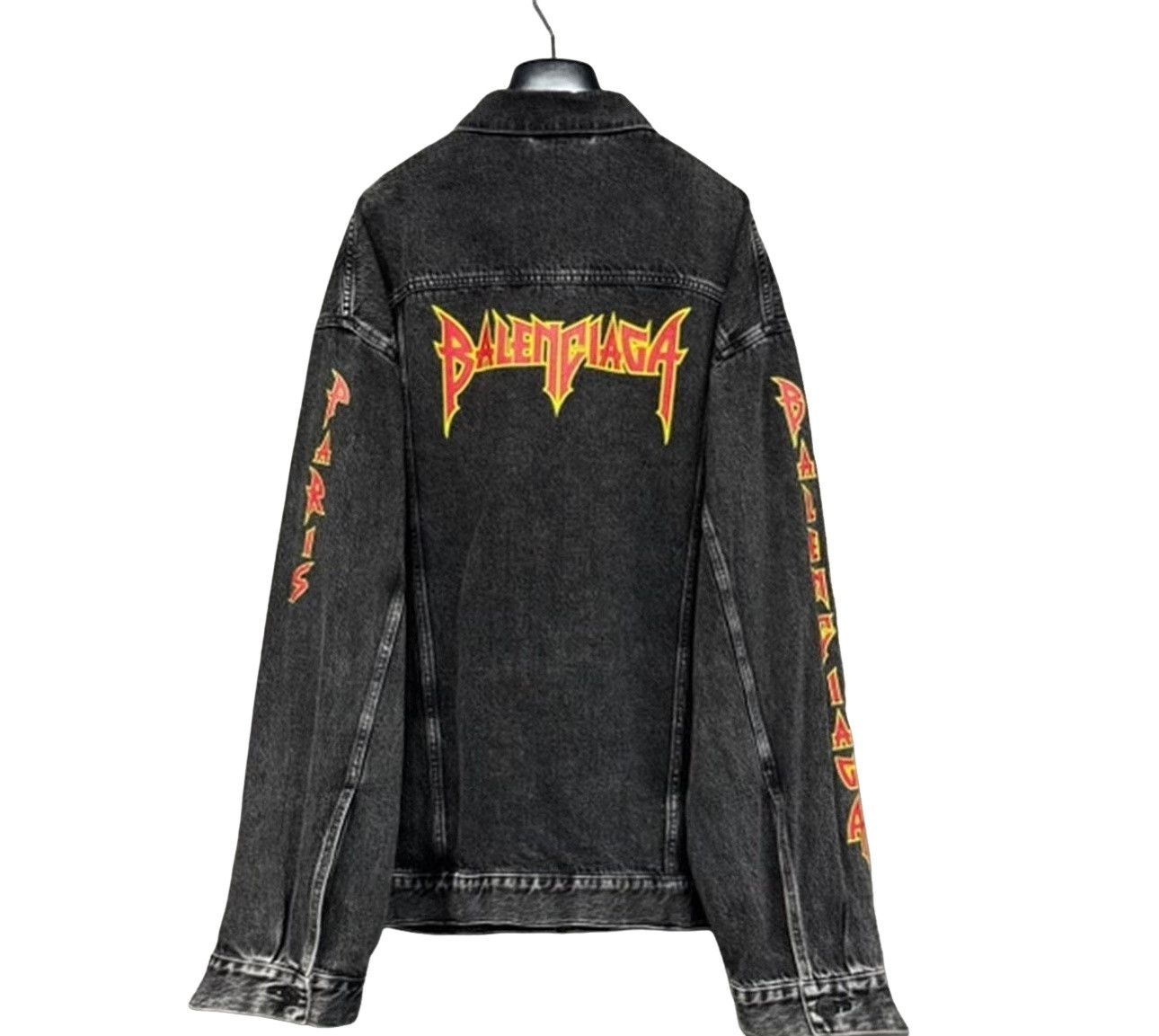 Balenciaga Balenciaga Flame Washed Denim Jacket Size 2 Size US M / EU 48-50 / 2 - 1 Thumbnail