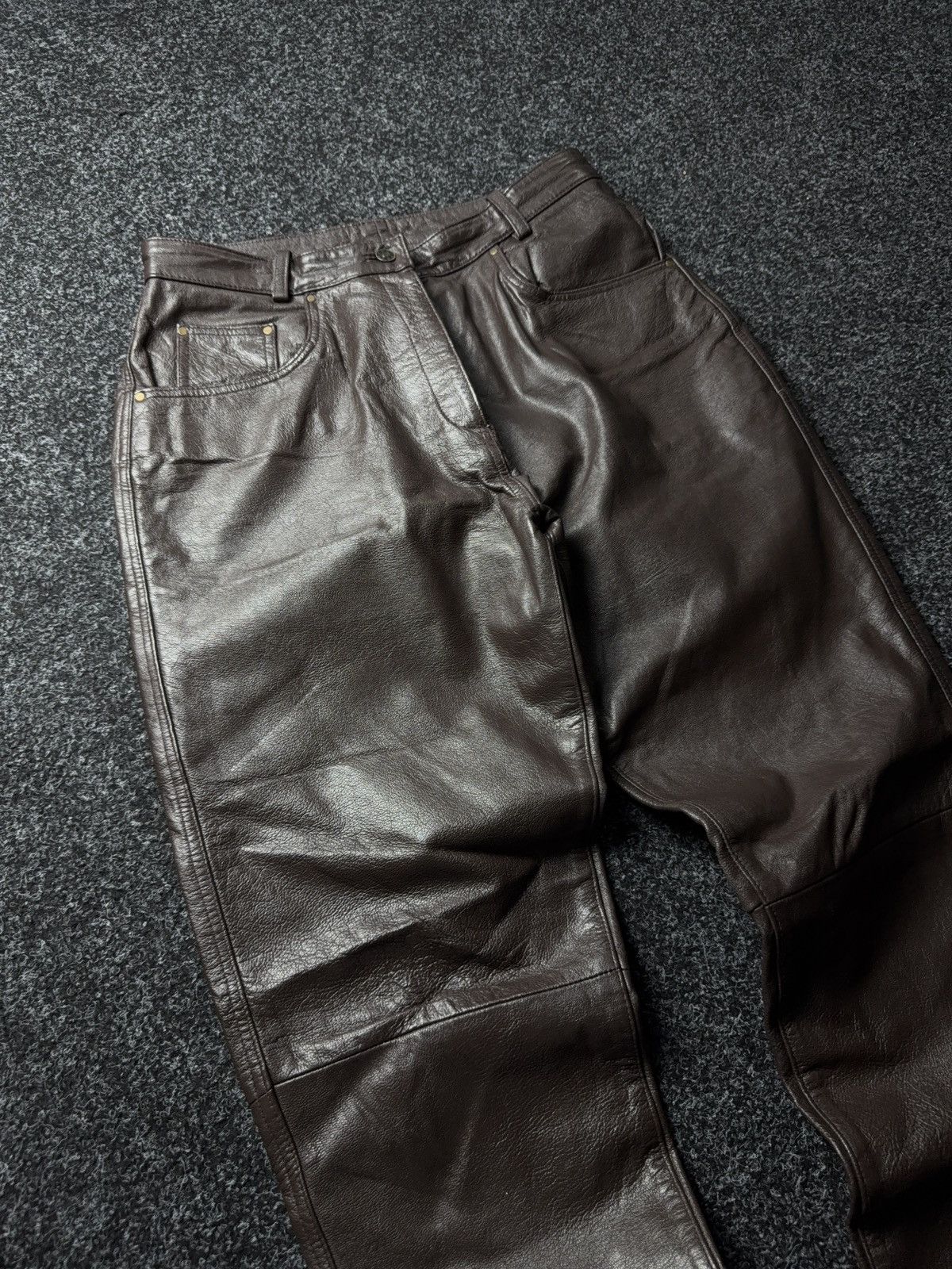 Leather Y2K Vintage Leather Pants Opium Style Alt Biker USA Rare Size US 33 - 5 Thumbnail