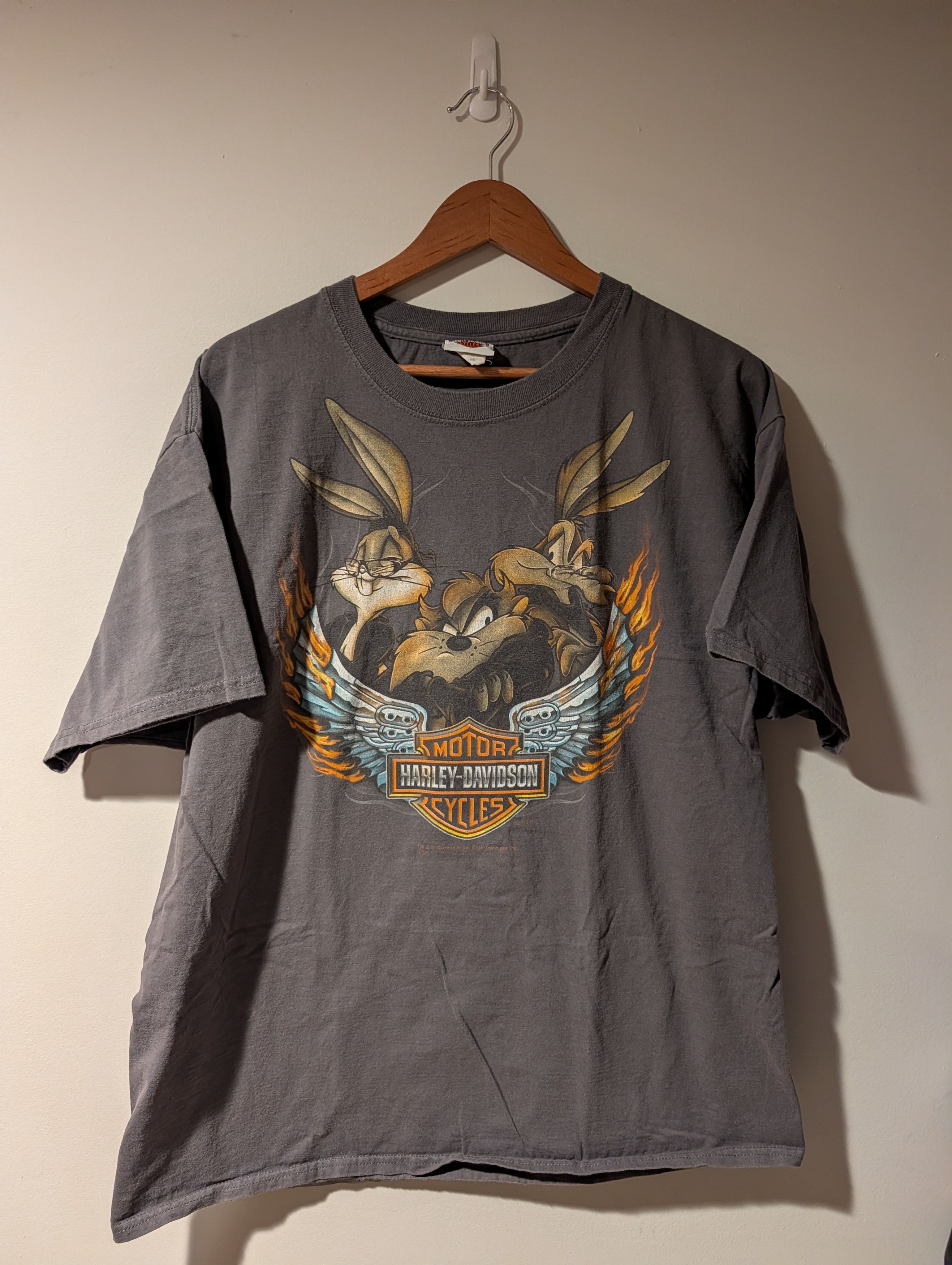 Harley Davidson Vintage Harley-Davidson Looney Tunes T-Shirt Bugs Bunny Taz Size US XL / EU 56 / 4 - 1 Thumbnail