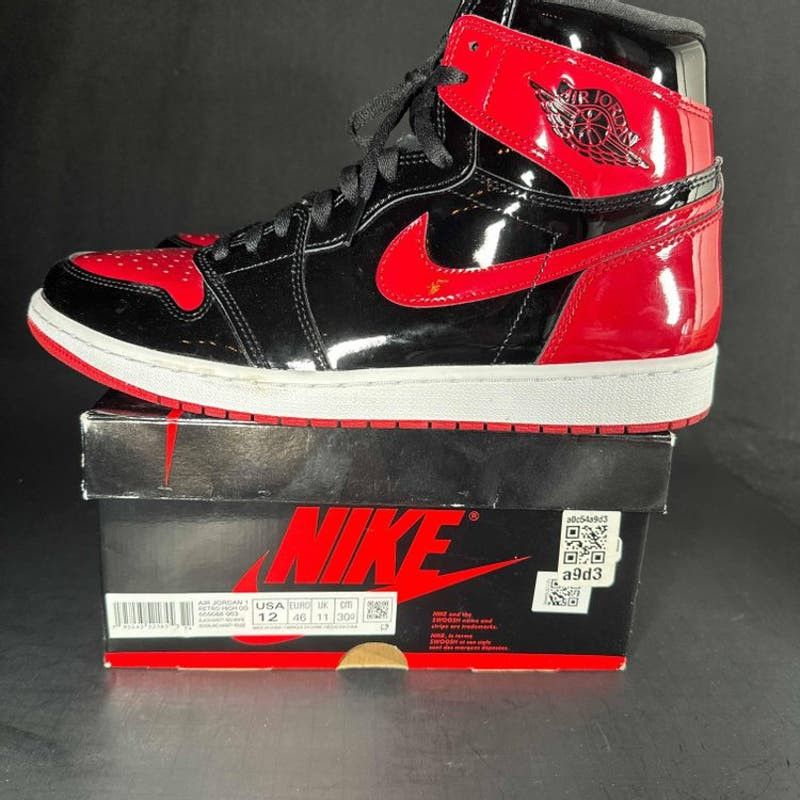 image of Jordan Brand 1 Retro High OG 'patent Bred' Mens Sneakers - Size 12