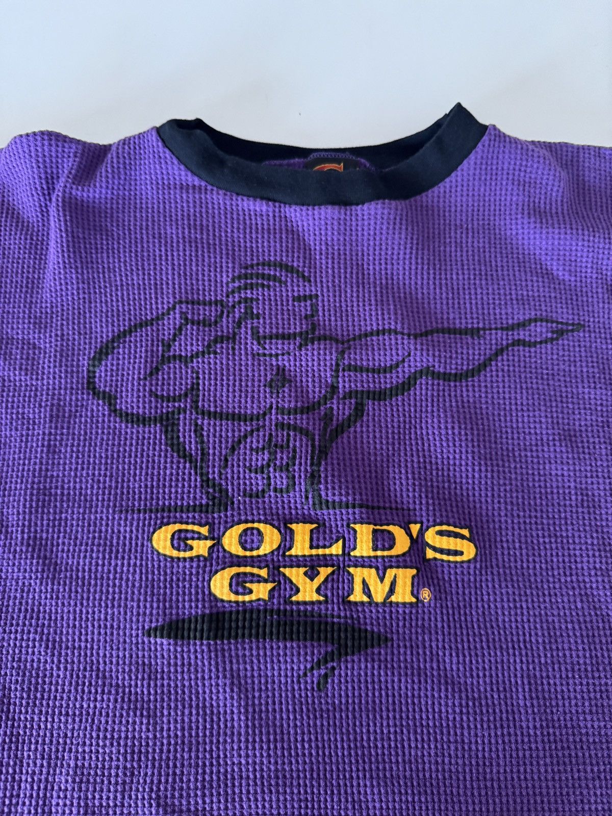 Vintage *RARE* GOLD’S GYM 80s VINTAGE BODYBUILDING THERMAL TEE Size US L / EU 52-54 / 3 - 4 Thumbnail
