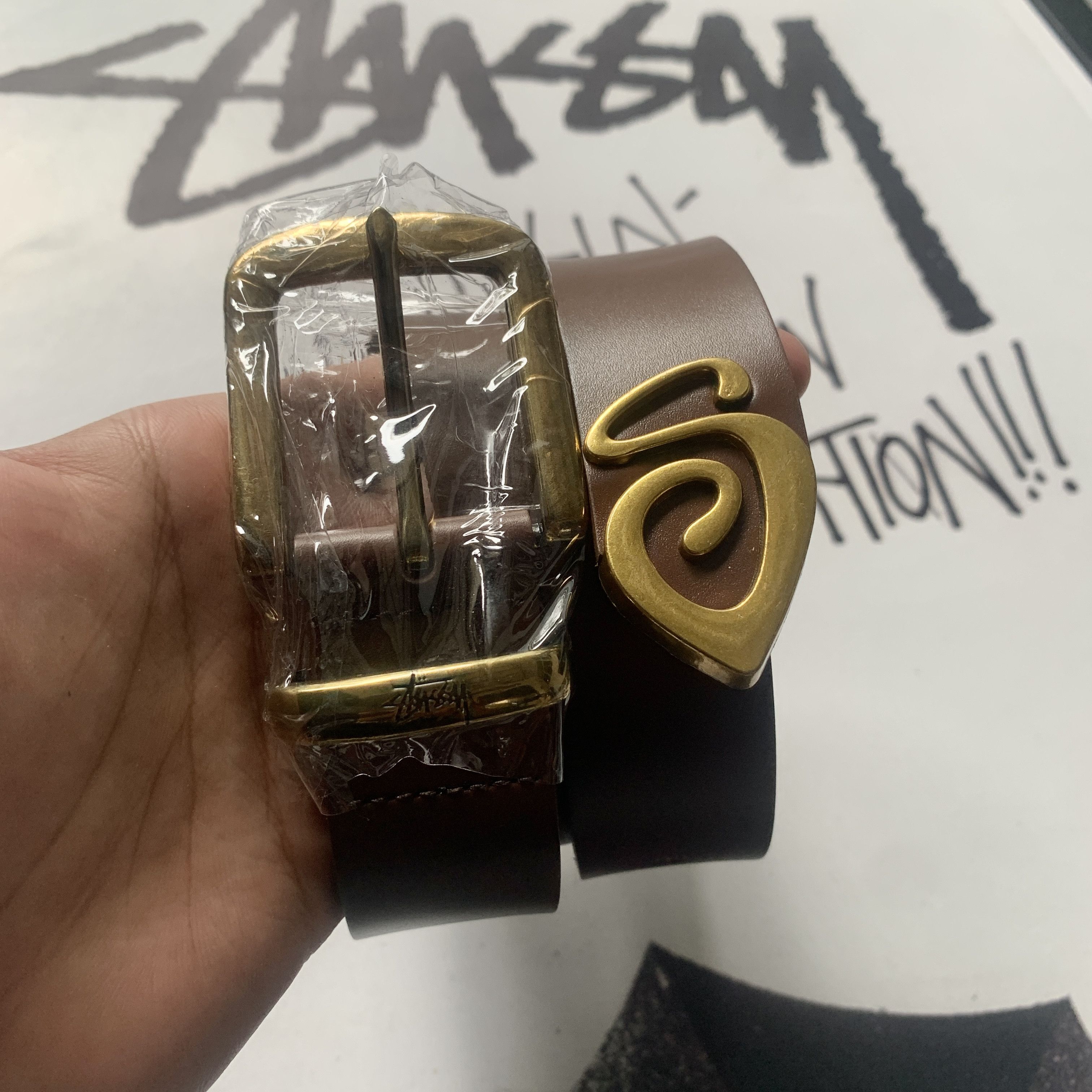 Stussy STUSSY METAL S TIP BELT BROWN S/M Size ONE SIZE - 2 Thumbnail