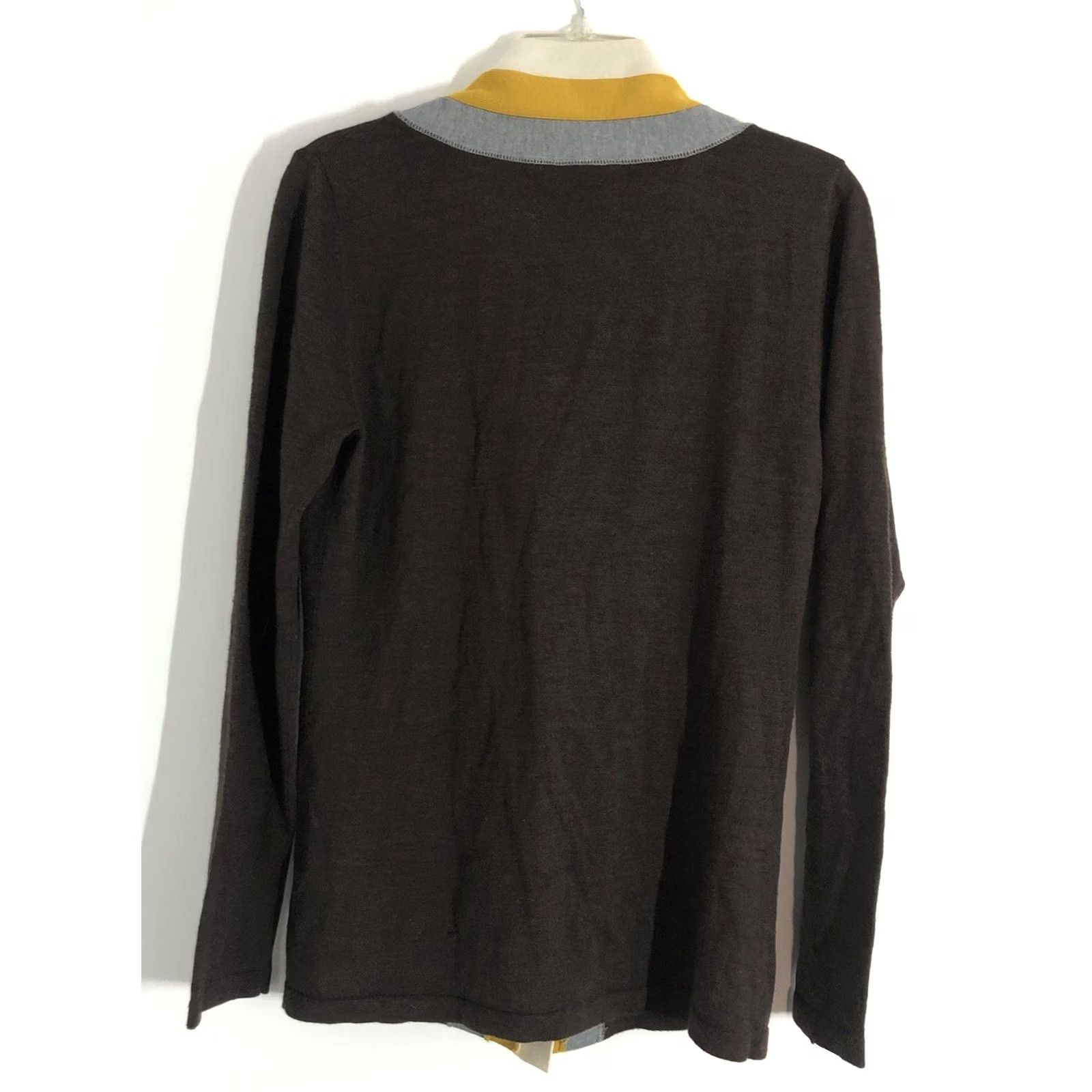 Tory Burch Tory Burch Cardigan Women Brown Wool Long Sleeve V-Neck Button Knit Raglan Sleeve Size M Size M / US 6-8 / IT 42-44 - 7 Thumbnail