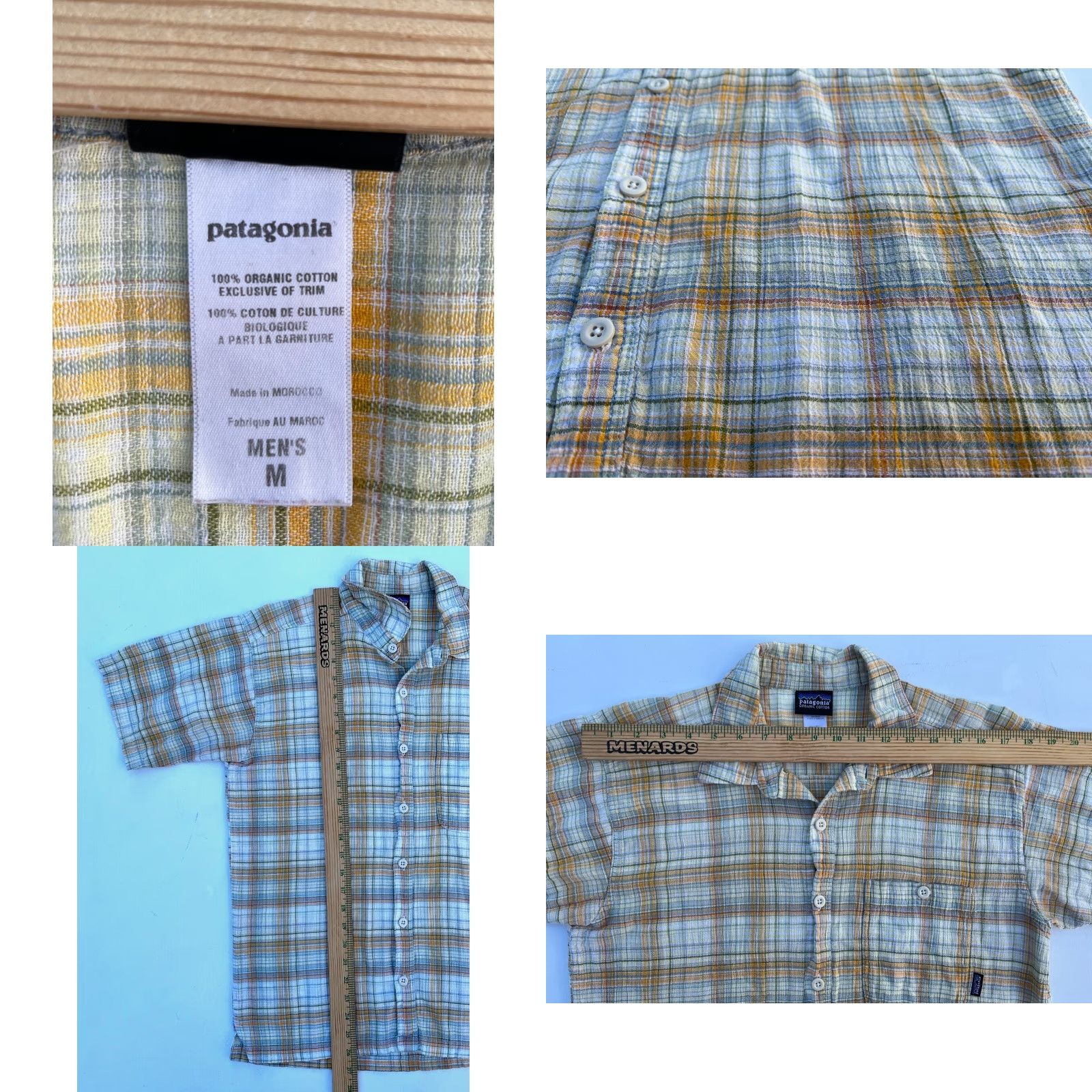 Patagonia Patagonia Men’s Vintage Short Sleeve Button-Up Seersucker Plaid Shirt M Size US M / EU 48-50 / 2 - 8 Thumbnail