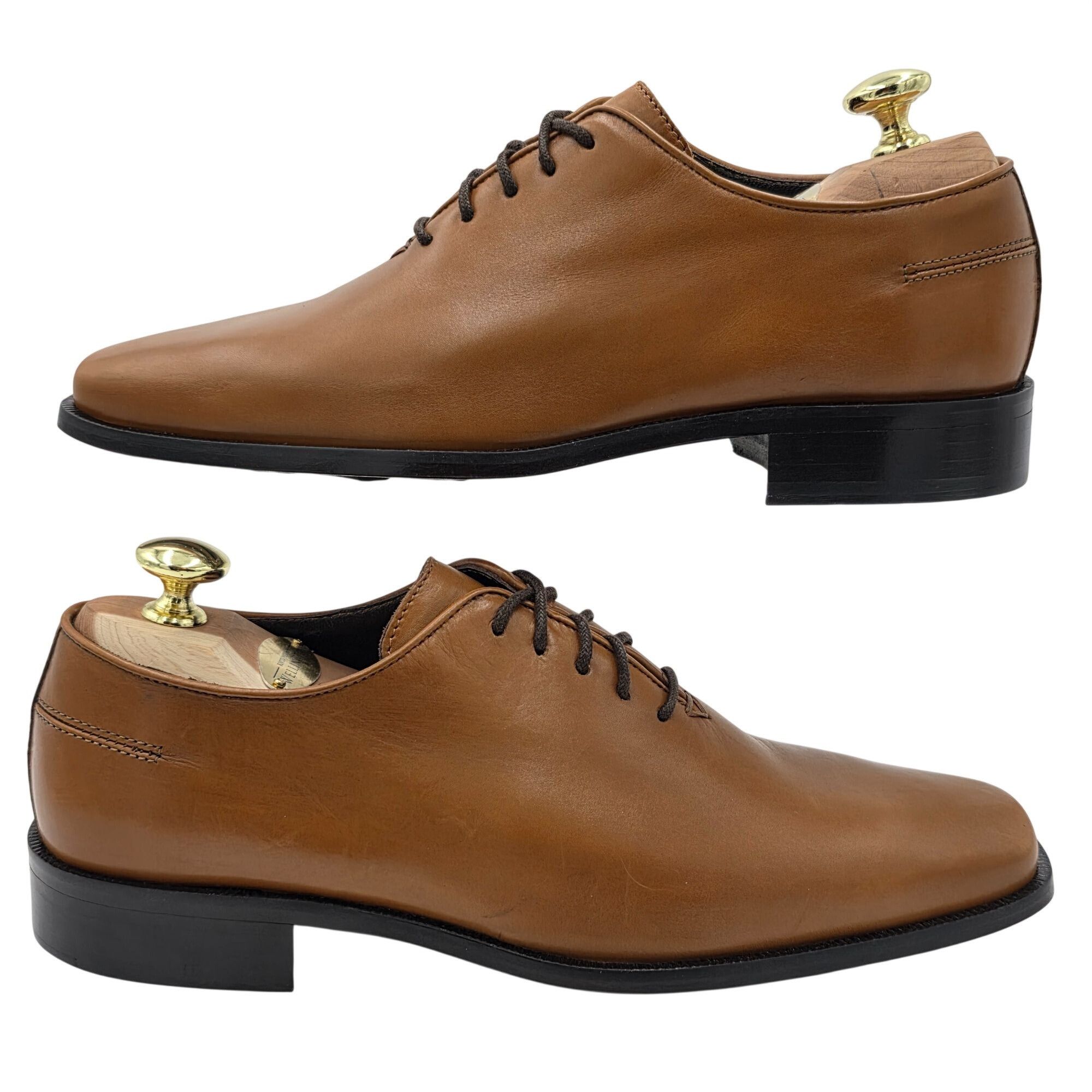 Donald Pliner NEW Donald J. Pliner Italy Wholecut Tan Calf Leather Derby Size US 7 / EU 40 - 5 Thumbnail