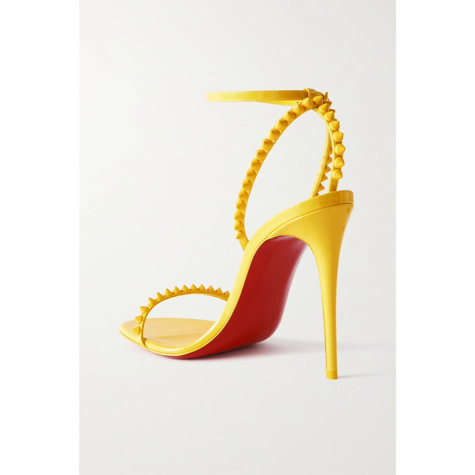 Christian Louboutin So Me 100 Yellow Patent Ankle Strap Sandal Heel Pump 38.5 Size US 8.5 / IT 38.5 - 7 Thumbnail