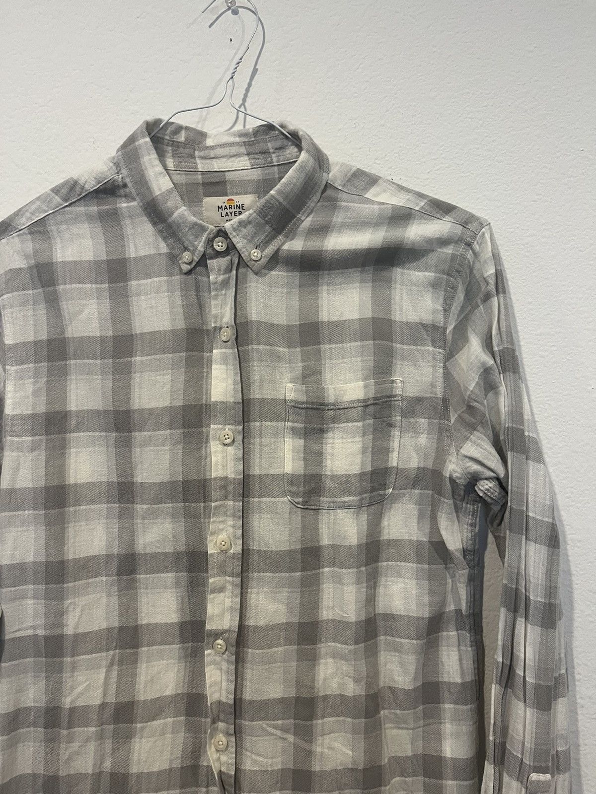Marine Layer Marine Layer Women's Medium Gray Button Down Long Sleeve Size M / US 6-8 / IT 42-44 - 3 Thumbnail