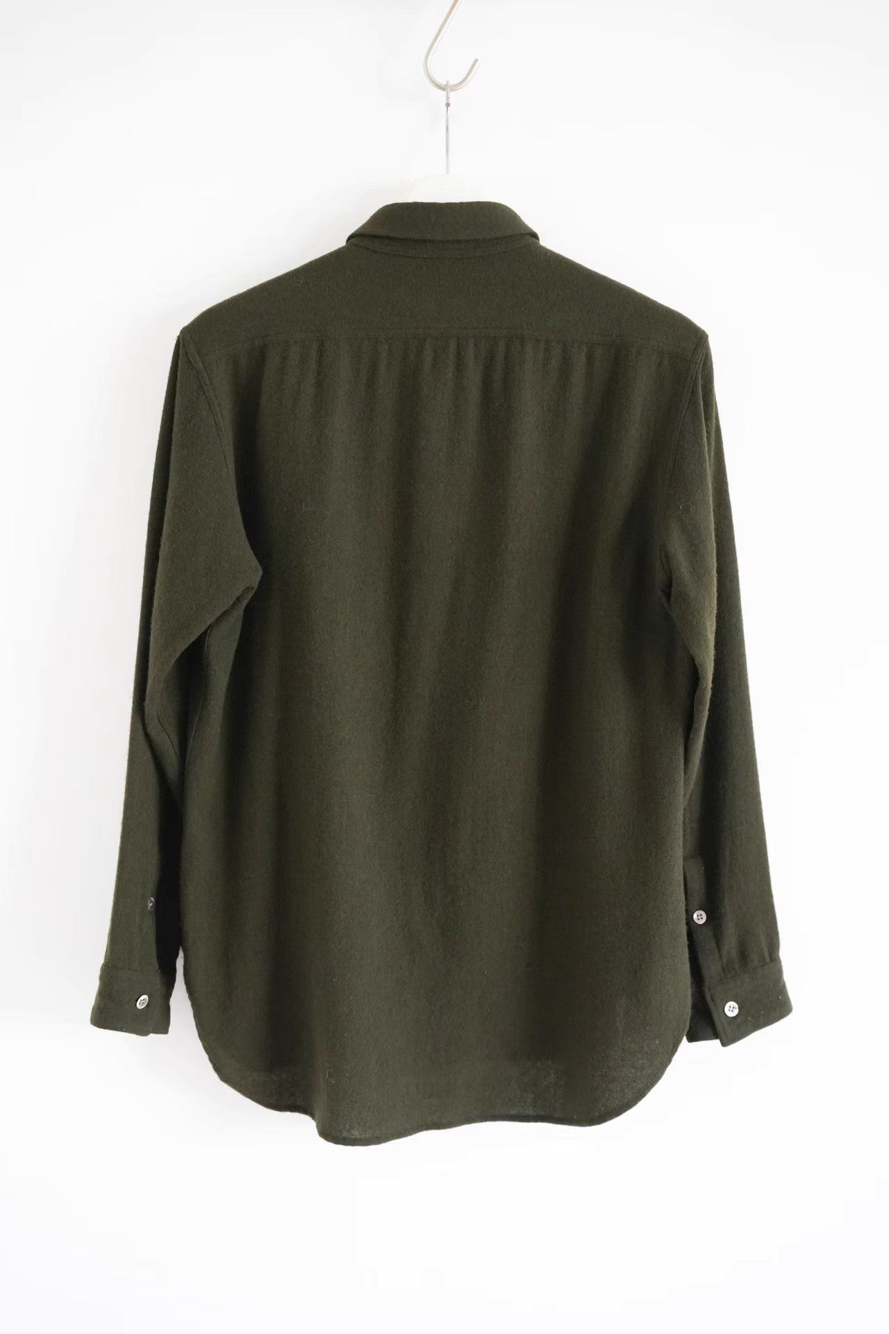 Yohji Yamamoto Yohji Yamamoto 00s Red Label Dark Green Wool Shirt K4 Size US M / EU 48-50 / 2 - 2 Thumbnail