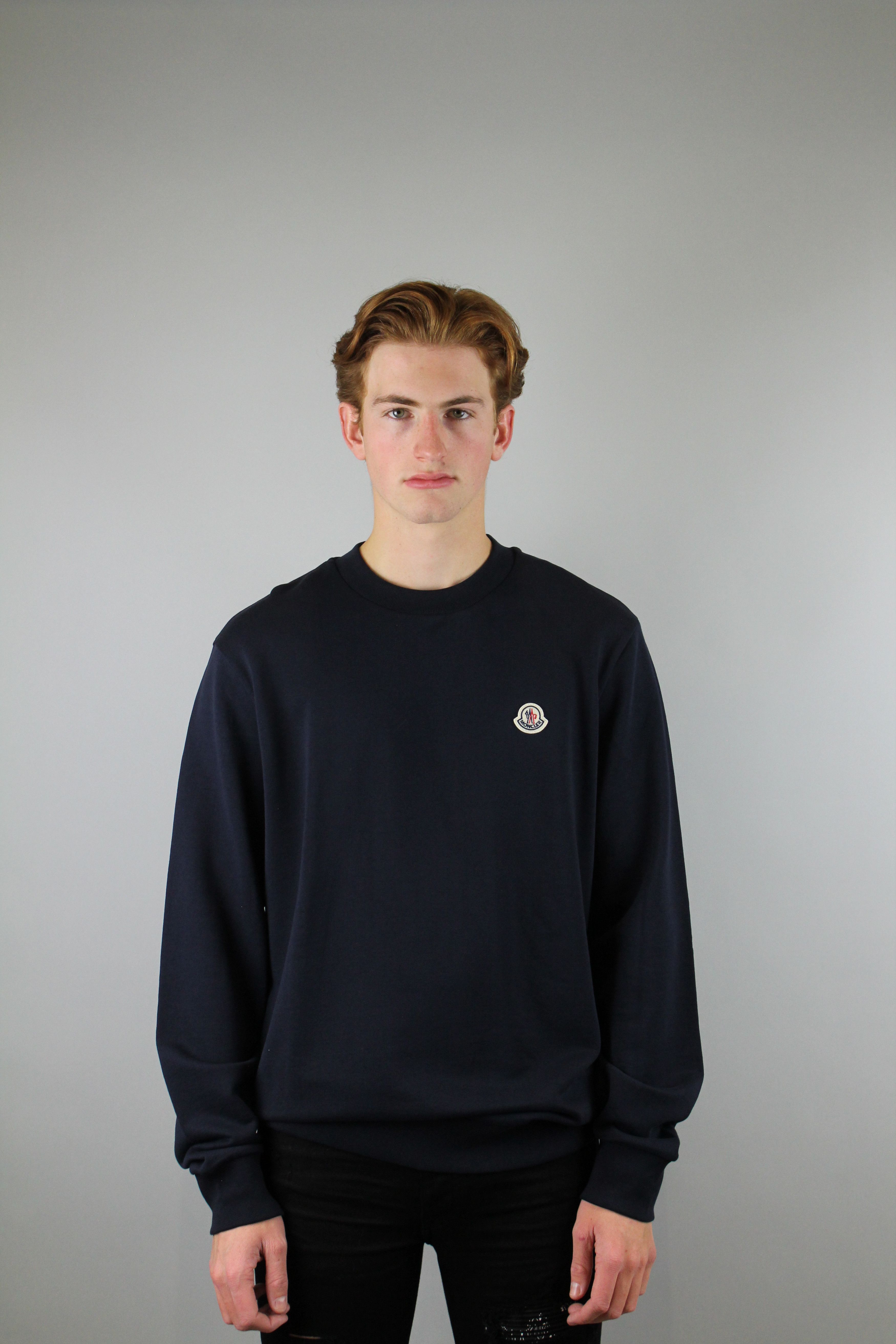 image of Moncler 'logo Patch Sweatshirt' (Night Blue), Men's (Size XL)
